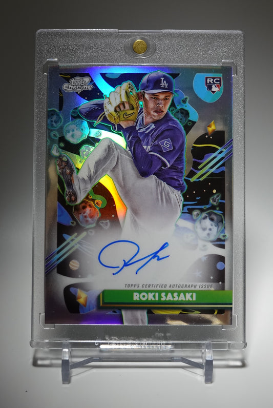佐々木朗希 On-Card Auto ルーキーオートカード 2025 Topps Cosmic Chrome Cosmic Chrome Autograph Variation Card #CCA-RS Roki Sasaki RC AUTO
