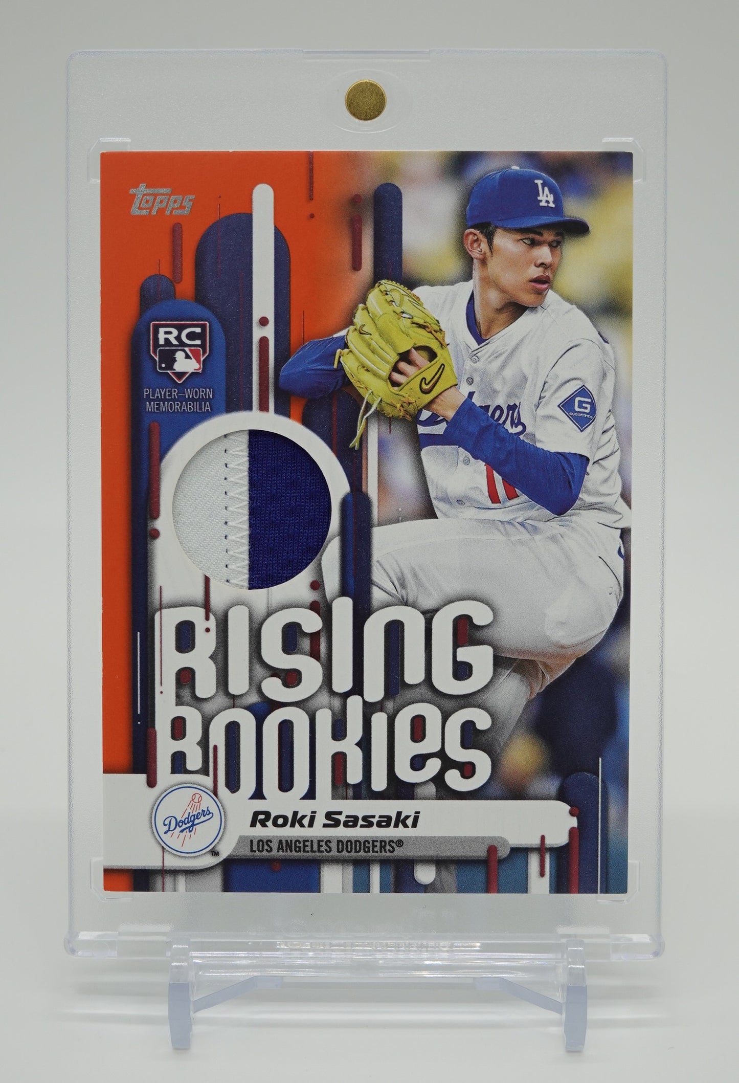 佐々木朗希 25枚限定 オレンジパラレル パッチカード/ルーキーカード 2025 Topps Baseball Update Series Rising Rookies Relic Patch Card Orange Parallel #RRR-RS Roki Sasaki RC #'d  /25