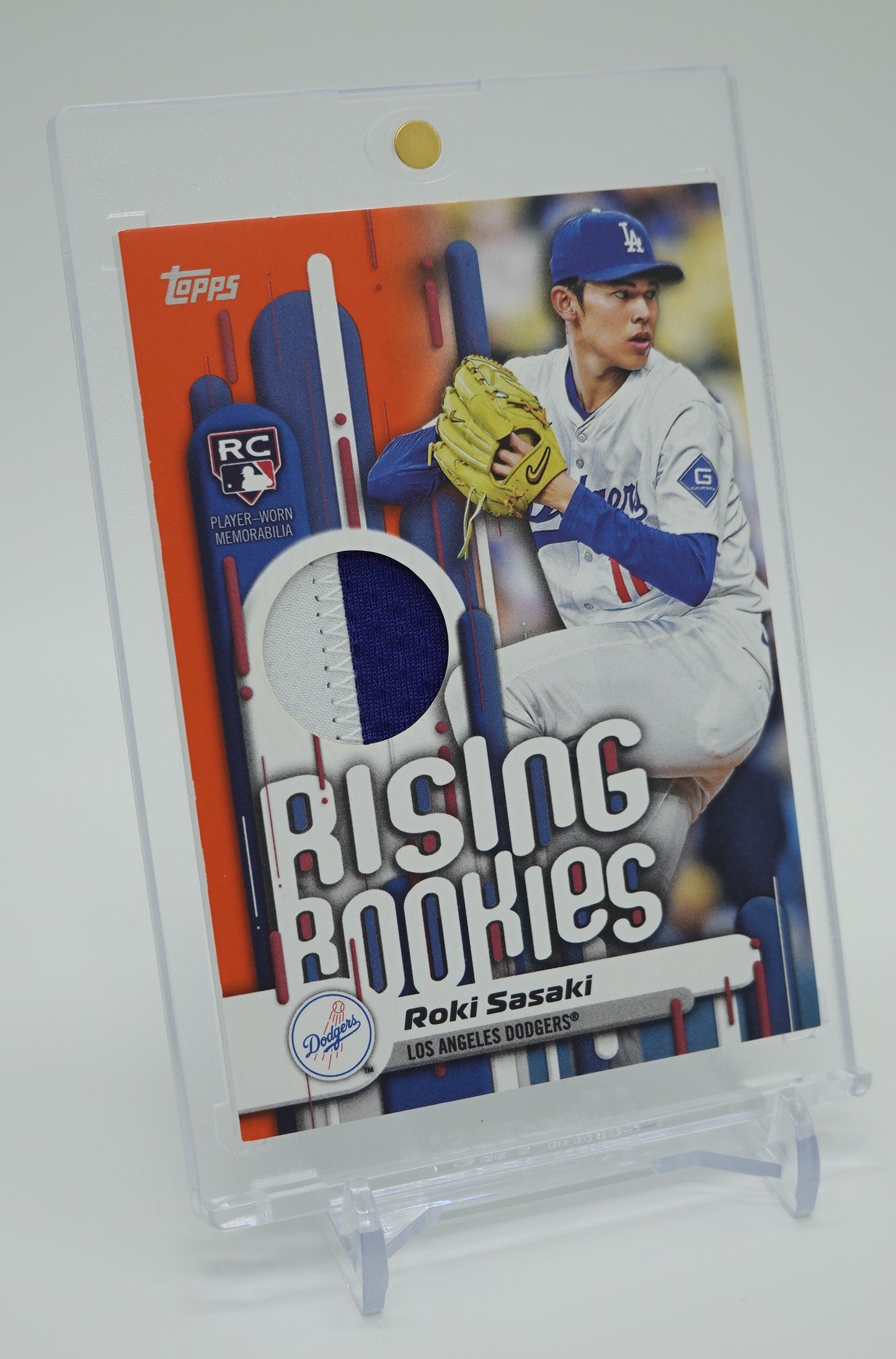 佐々木朗希 25枚限定 オレンジパラレル パッチカード/ルーキーカード 2025 Topps Baseball Update Series Rising Rookies Relic Patch Card Orange Parallel #RRR-RS Roki Sasaki RC #'d  /25