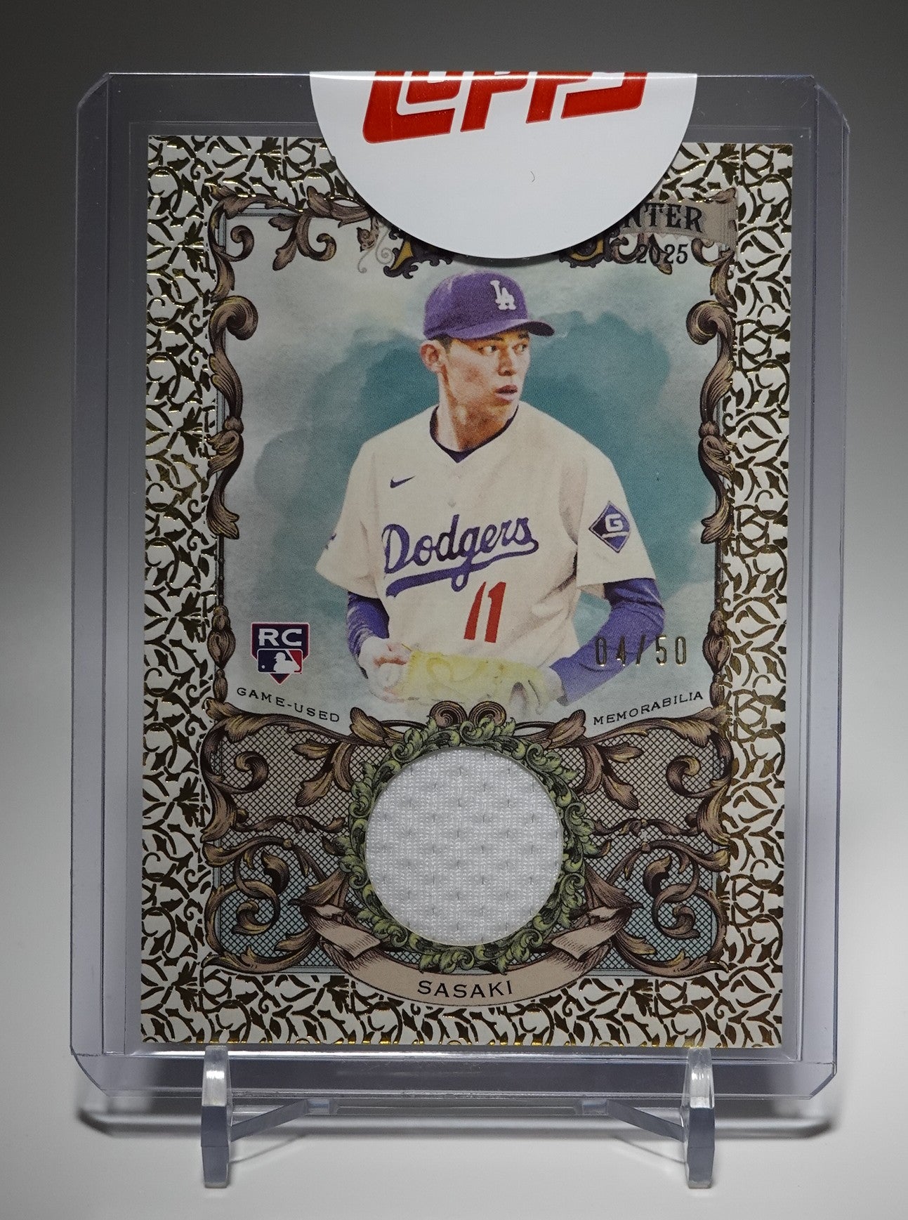 【未開封シール付き/Factory Sealed】佐々木朗希 50枚限定 Gold Foil フィリグリーパラレル レリック・ルーキーカード 2025 Topps Allen & Ginter Gold Foil Filagree #AGR-RSA Roki Sasaki RC