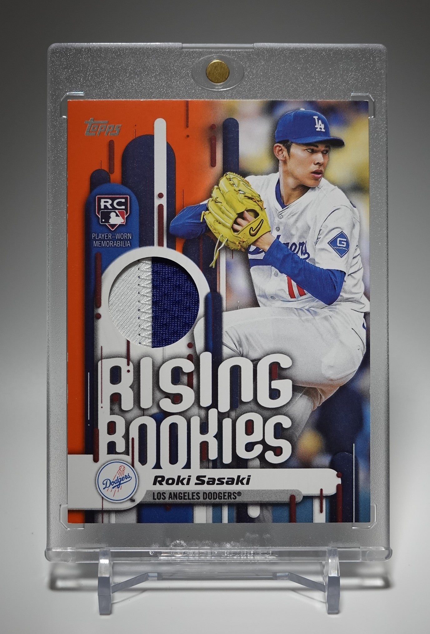 佐々木朗希 25枚限定 オレンジパラレル パッチカード/ルーキーカード 2025 Topps Baseball Update Series Rising Rookies Relic Patch Card Orange Parallel #RRR-RS Roki Sasaki RC #'d  /25