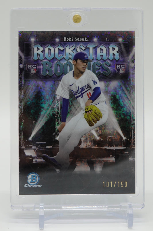 佐々木朗希 150枚限定 Mini-Diamond リフラクターパラレル ルーキーカード Rockstar Rookies インサート 2025 Bowman Baseball #RR-20 #'d/150