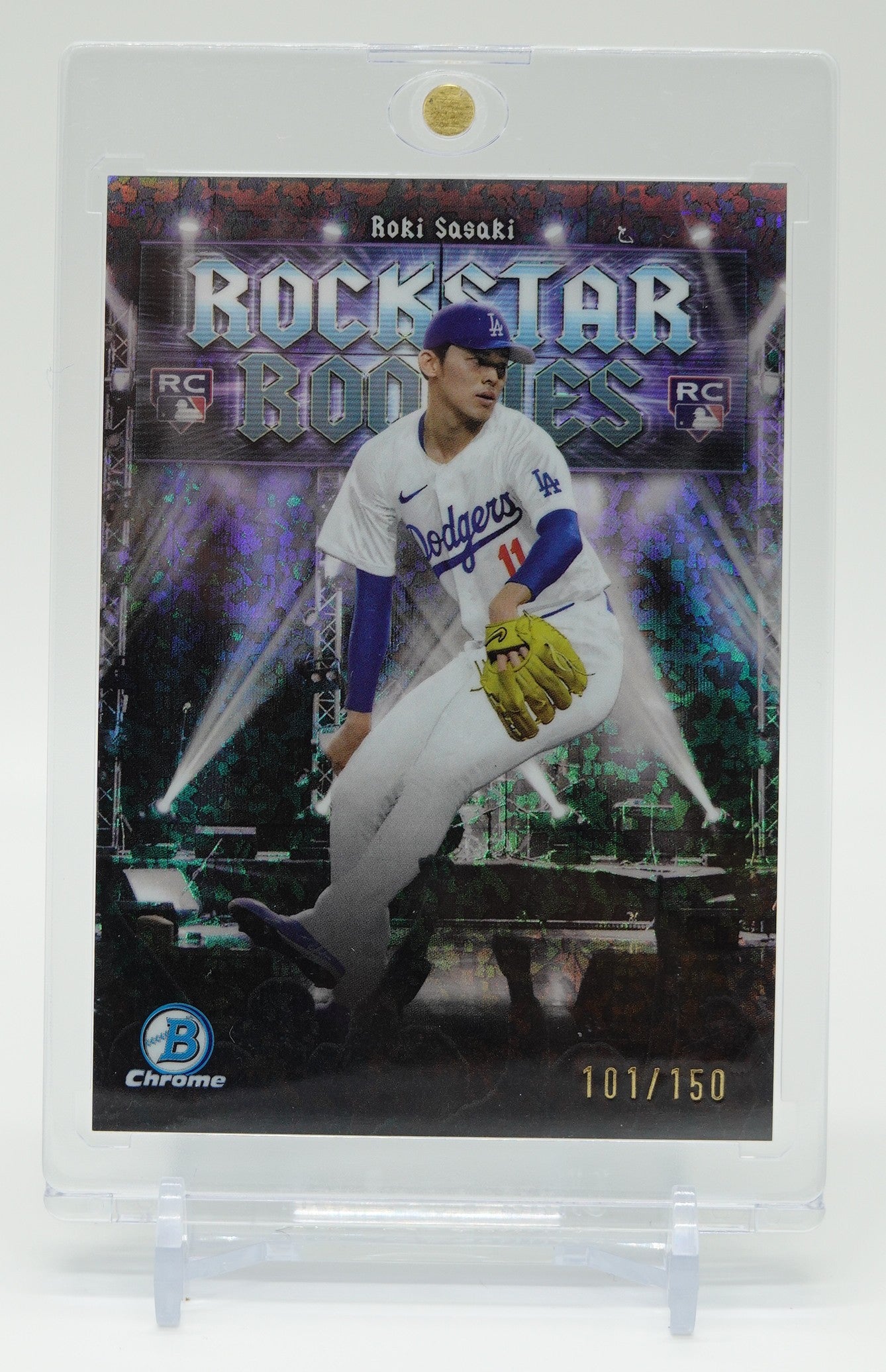 佐々木朗希 150枚限定 Mini-Diamond リフラクターパラレル ルーキーカード Rockstar Rookies インサート 2025 Bowman Baseball #RR-20 #'d/150
