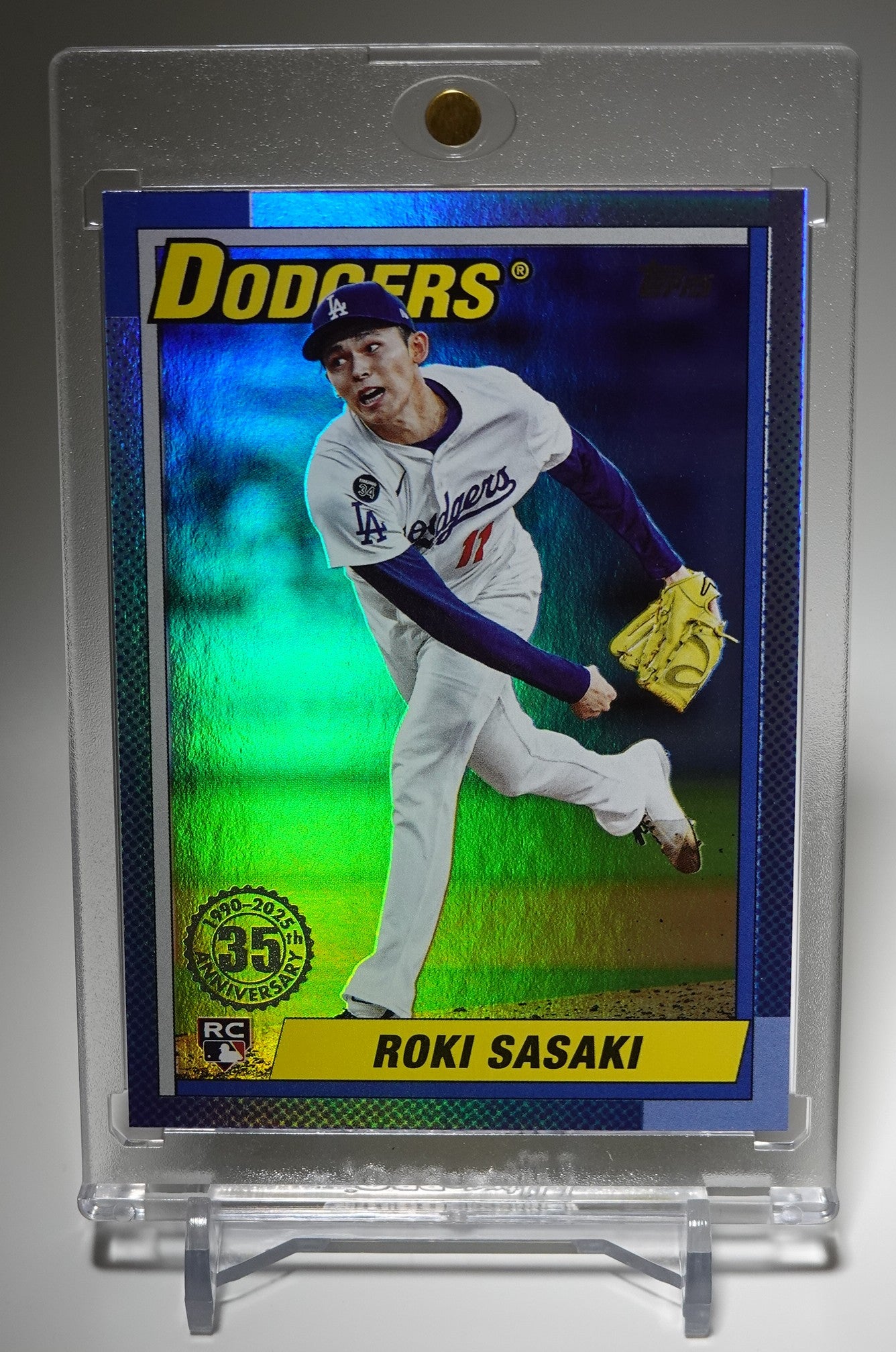 佐々木朗希 ルーキーカード レインボーフォイル仕様 1990 Topps Baseball 35th Anniversary インサート 2025 Topps Update Series #U90-11 Roki Sasaki RC