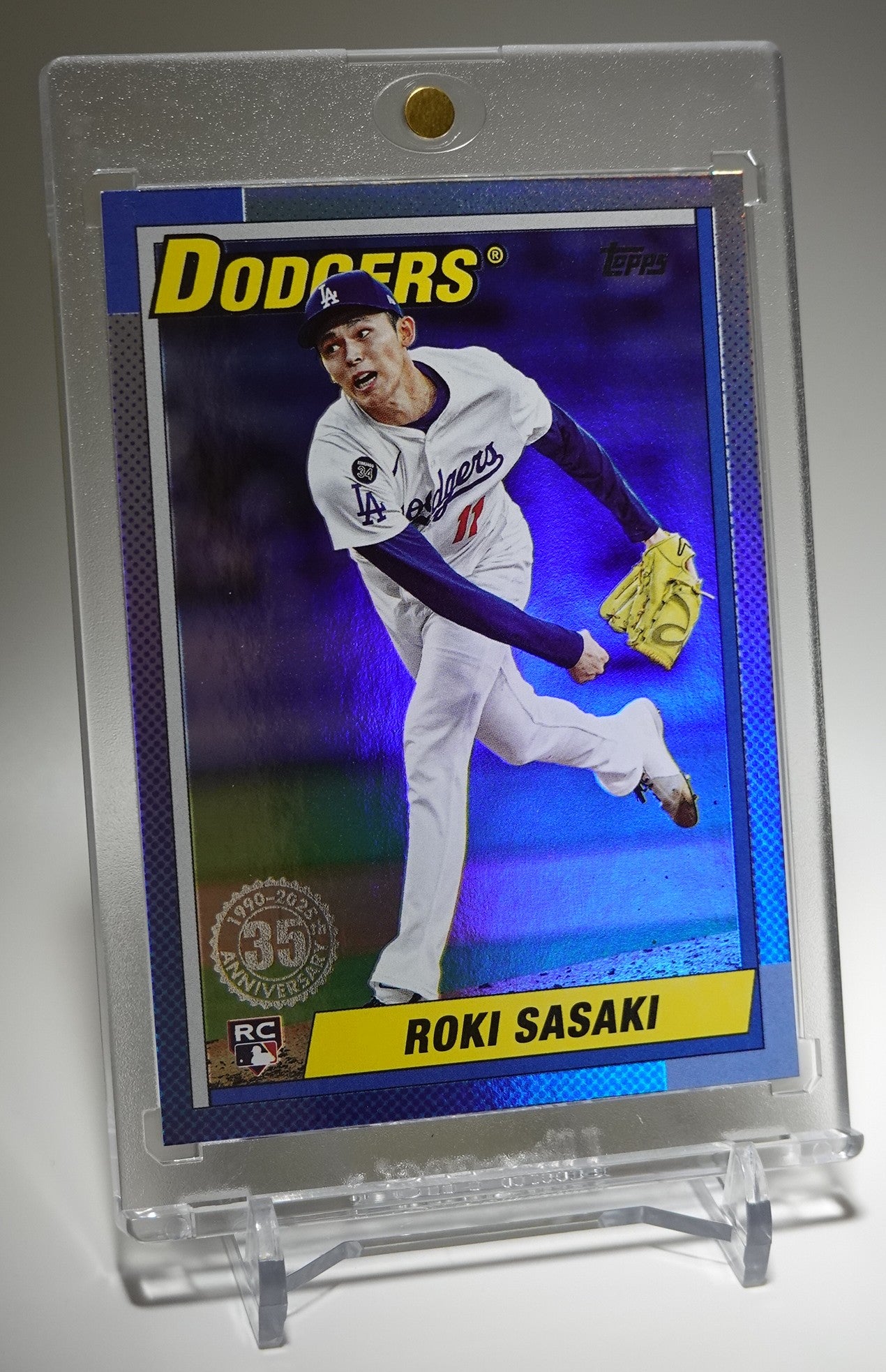 佐々木朗希 ルーキーカード レインボーフォイル仕様 1990 Topps Baseball 35th Anniversary インサート 2025 Topps Update Series #U90-11 Roki Sasaki RC