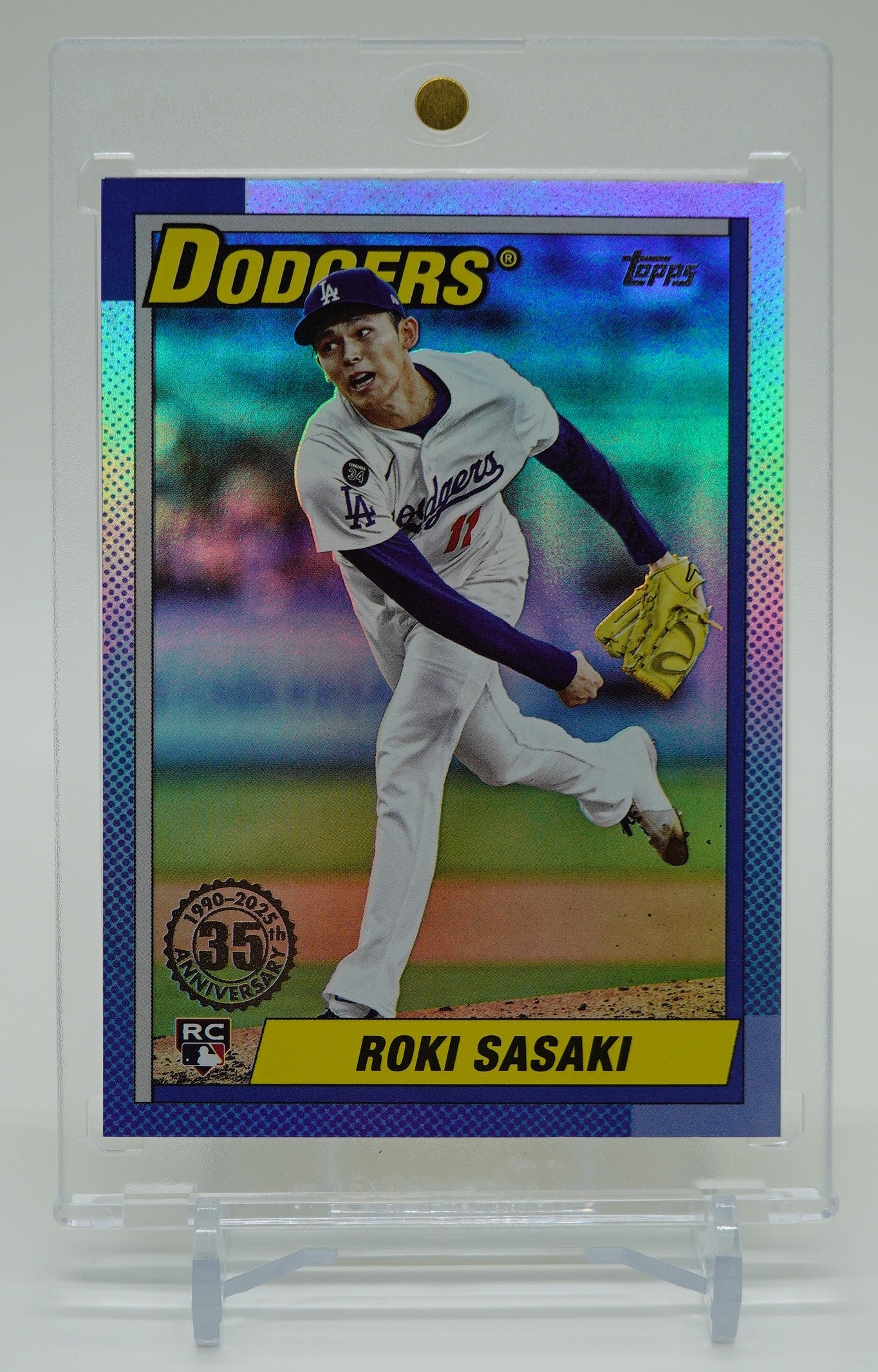 佐々木朗希 ルーキーカード レインボーフォイル仕様 1990 Topps Baseball 35th Anniversary インサート 2025 Topps Update Series #U90-11 Roki Sasaki RC