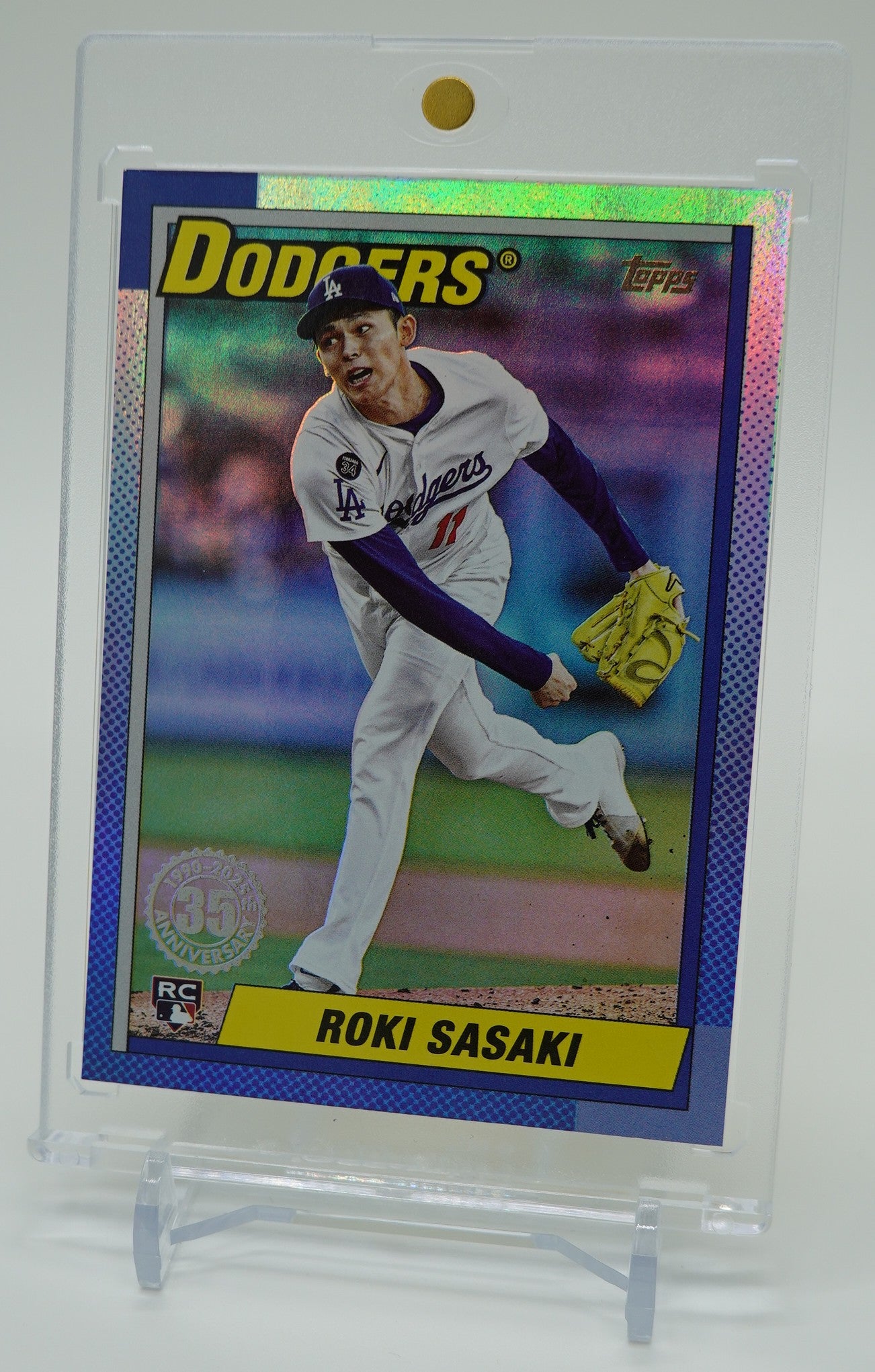 佐々木朗希 ルーキーカード レインボーフォイル仕様 1990 Topps Baseball 35th Anniversary インサート 2025 Topps Update Series #U90-11 Roki Sasaki RC