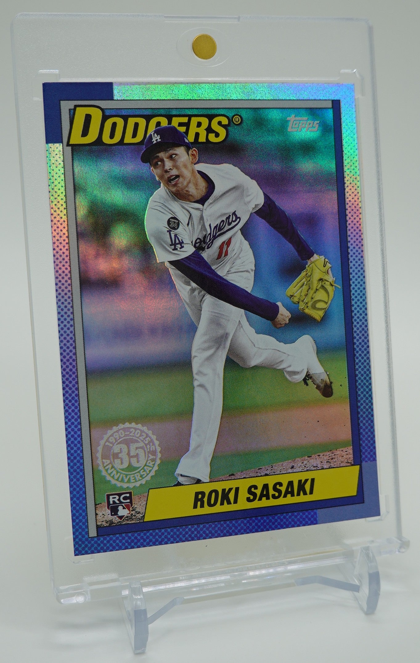 佐々木朗希 ルーキーカード レインボーフォイル仕様 1990 Topps Baseball 35th Anniversary インサート 2025 Topps Update Series #U90-11 Roki Sasaki RC