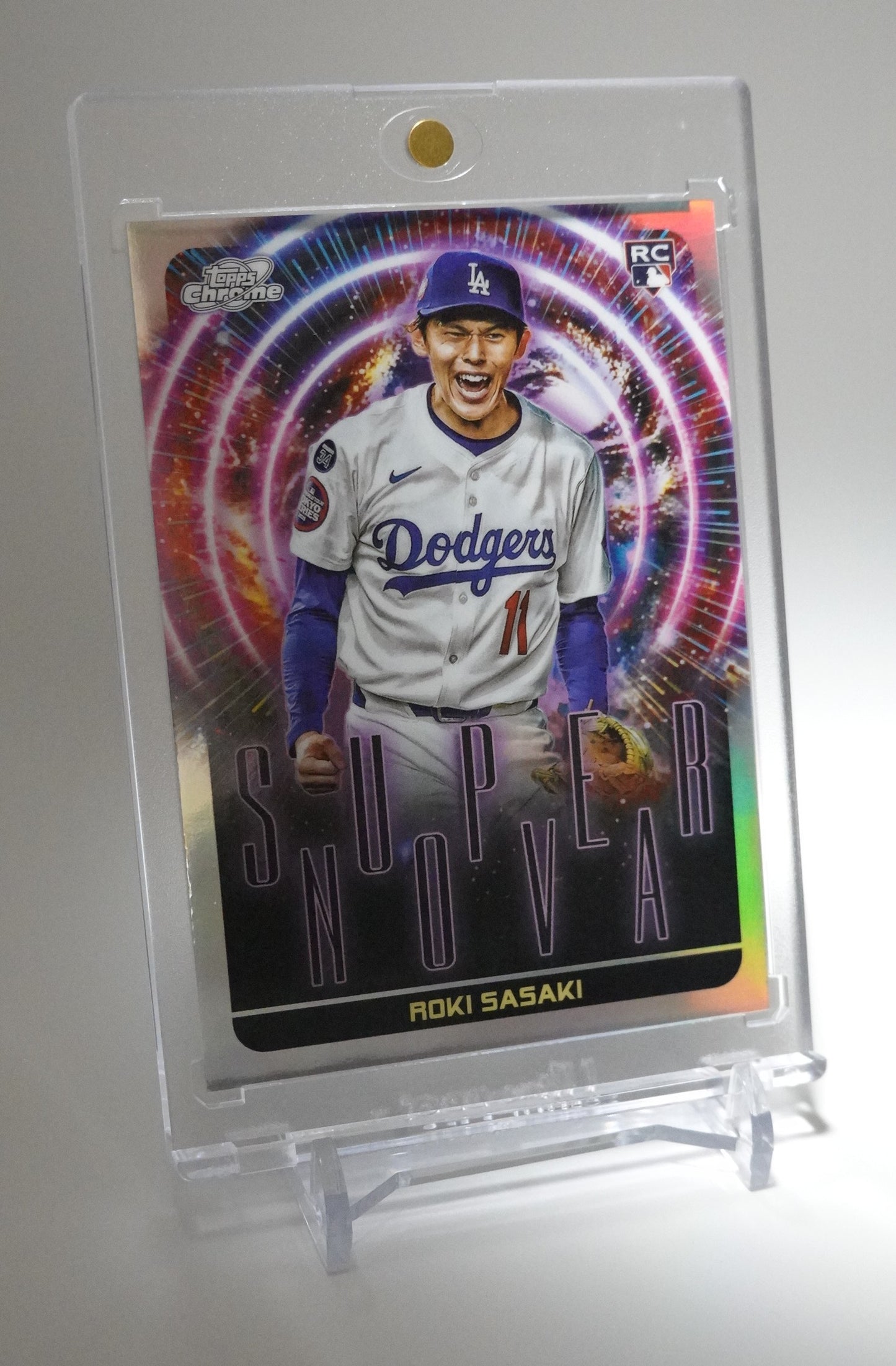【SSP/ ケースヒット】佐々木朗希 ルーキーカード 2025 Topps Chrome Cosmic Supernova Insert #S-17 美品 リフラクター調