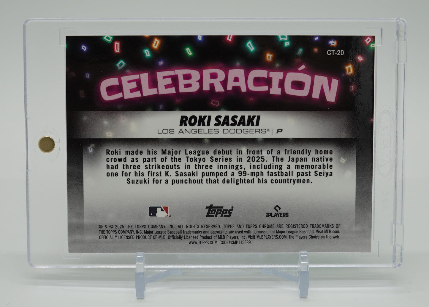 佐々木朗希 Celebracion 超希少インサート・ルーキーカード 世界限定99枚限定 Green Refractor パラレル 2025 Topps Chrome Update #CT-20 Roki Sasaki RC #'d/99