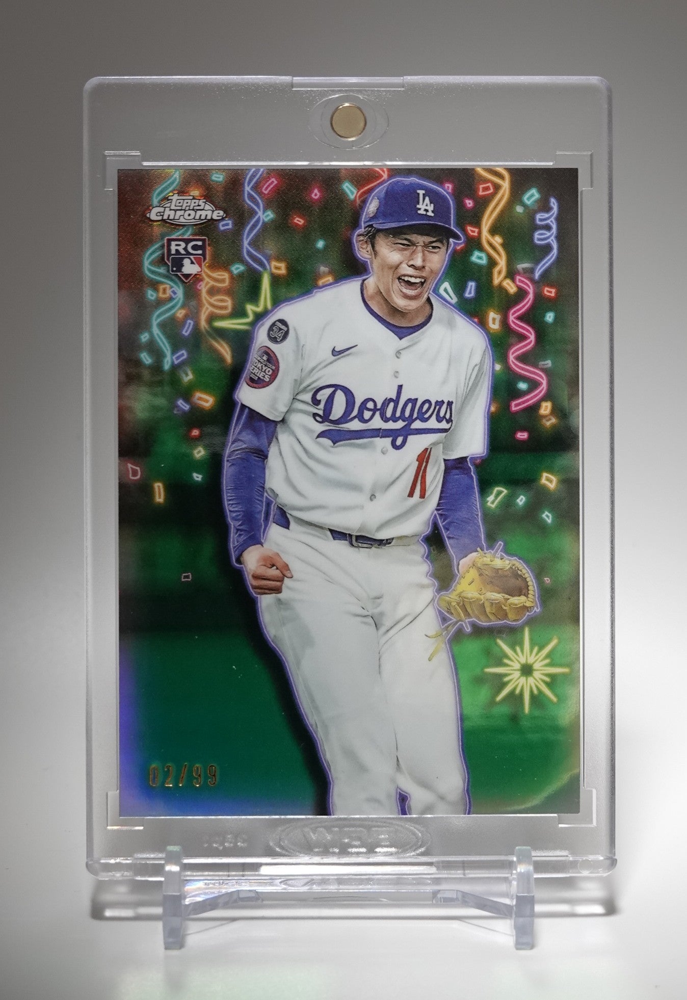 佐々木朗希 Celebracion 超希少インサート・ルーキーカード 世界限定99枚限定 Green Refractor パラレル 2025 Topps Chrome Update #CT-20 Roki Sasaki RC #'d/99