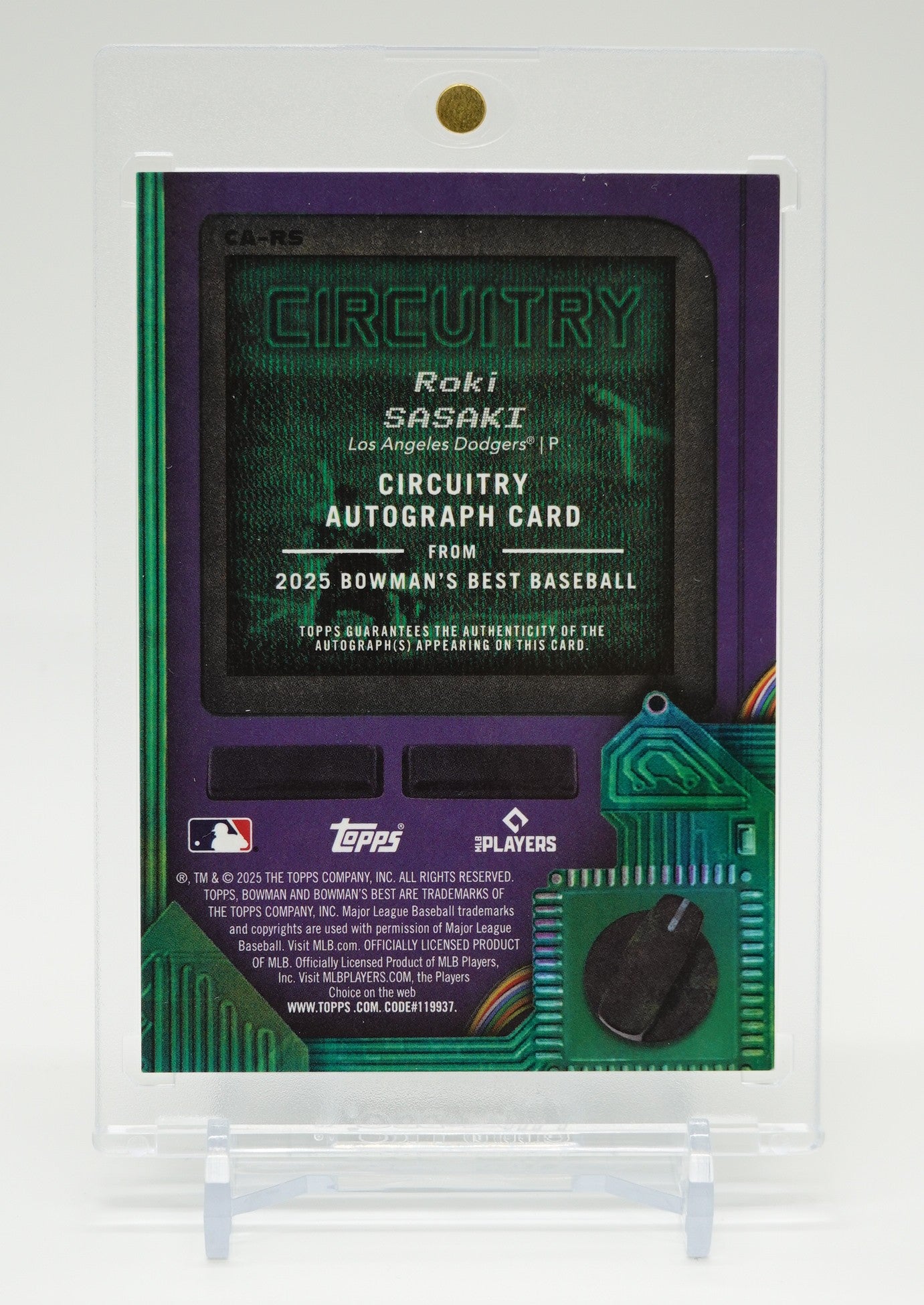 【世界49枚限定】佐々木朗希 RC 直筆サインカード AUTO 2025 Bowman's Best Circuitry Autograph Green #CA-RS #'d/49 ドジャース