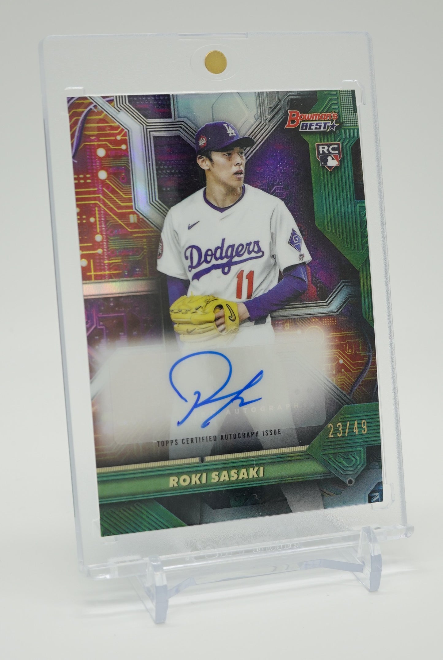 【世界49枚限定】佐々木朗希 RC 直筆サインカード AUTO 2025 Bowman's Best Circuitry Autograph Green #CA-RS #'d/49 ドジャース