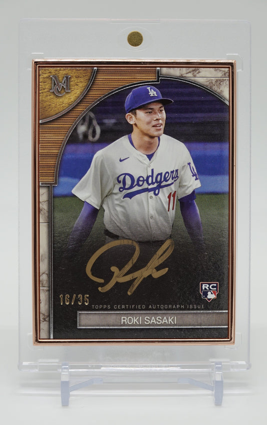 【世界35枚限定】佐々木朗希 直筆サイン入りルーキーカード Bronze Frame パラレル 2025 Topps Museum Collection Museum Framed Autographed Card #FMA-ROKI Roki Sasaki AUTO RC #'d/35