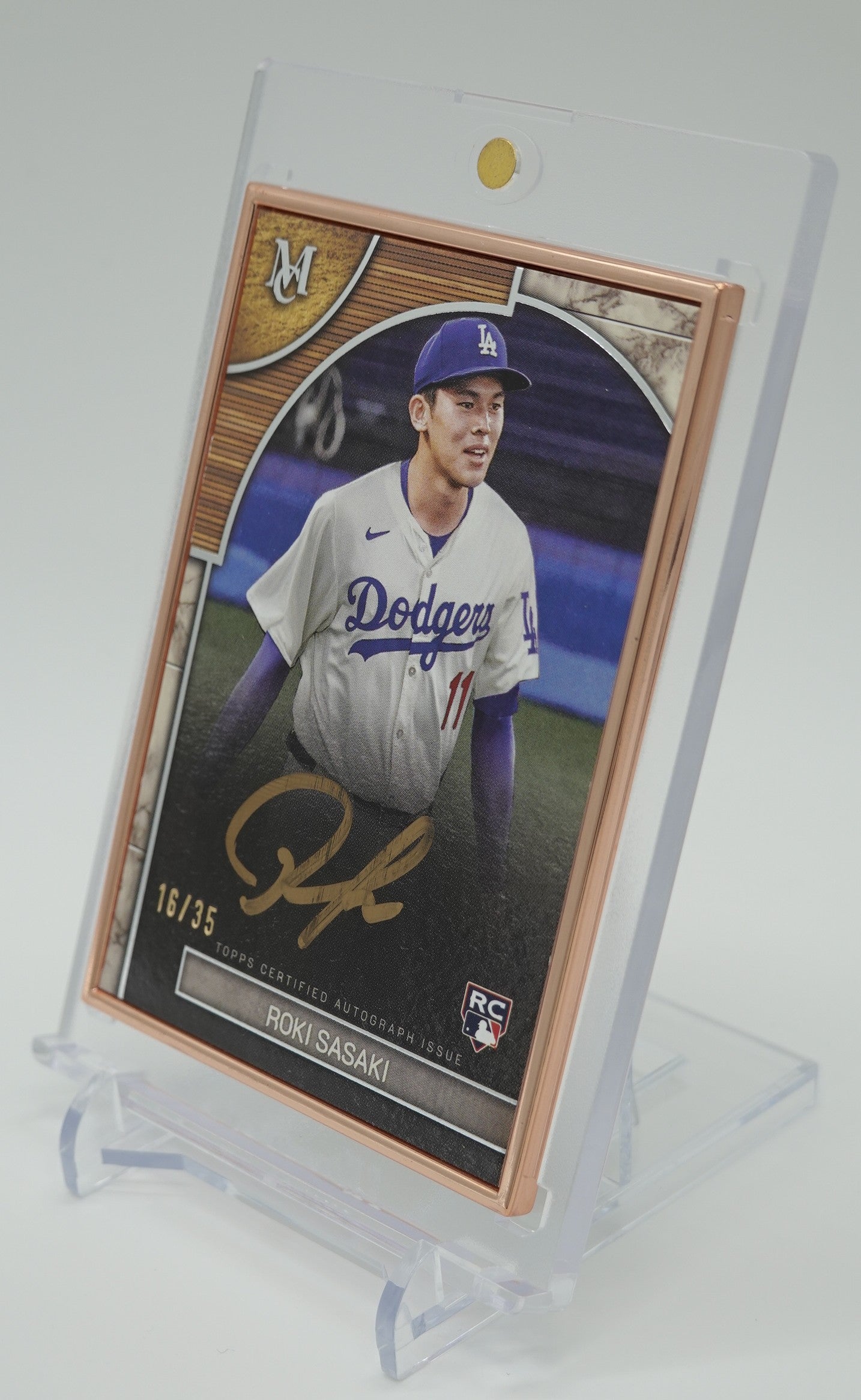 【世界35枚限定】佐々木朗希 直筆サイン入りルーキーカード Bronze Frame パラレル 2025 Topps Museum Collection Museum Framed Autographed Card #FMA-ROKI Roki Sasaki AUTO RC #'d/35
