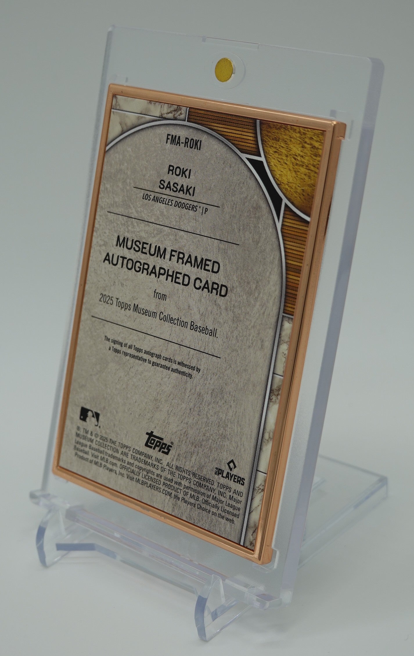 【世界35枚限定】佐々木朗希 直筆サイン入りルーキーカード Bronze Frame パラレル 2025 Topps Museum Collection Museum Framed Autographed Card #FMA-ROKI Roki Sasaki AUTO RC #'d/35