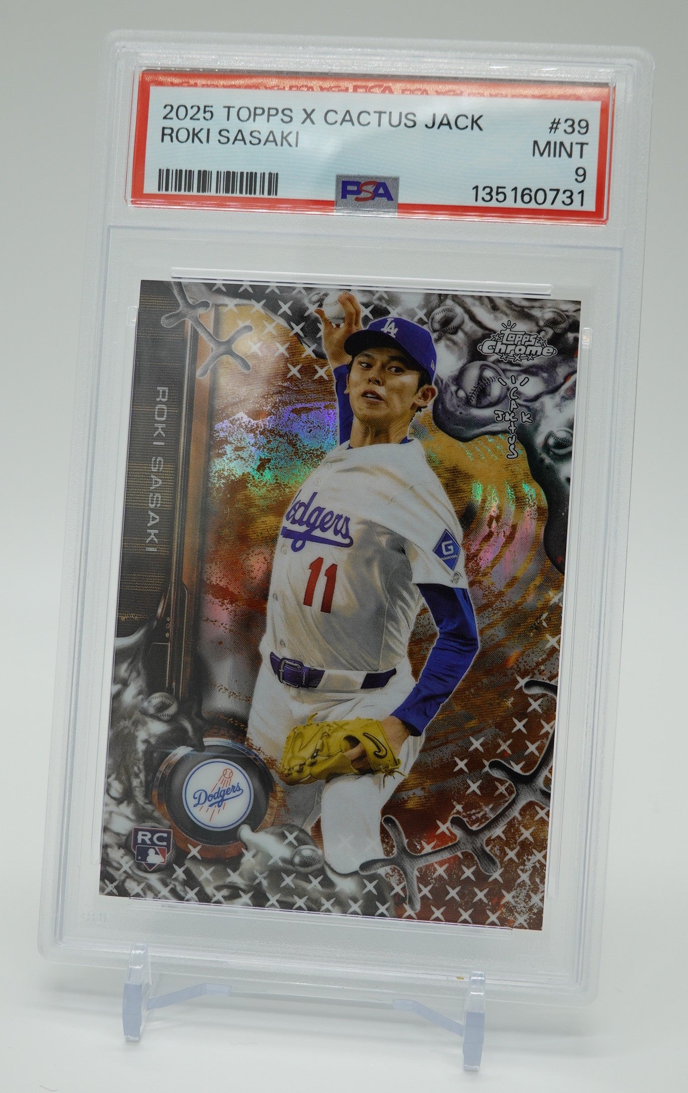 Fanatics Fest NYC限定 佐々木朗希 ルーキーカード【PSA 9 MINT】2025 Topps Chrome × Cactus Jack #39 Roki Sasaki RC