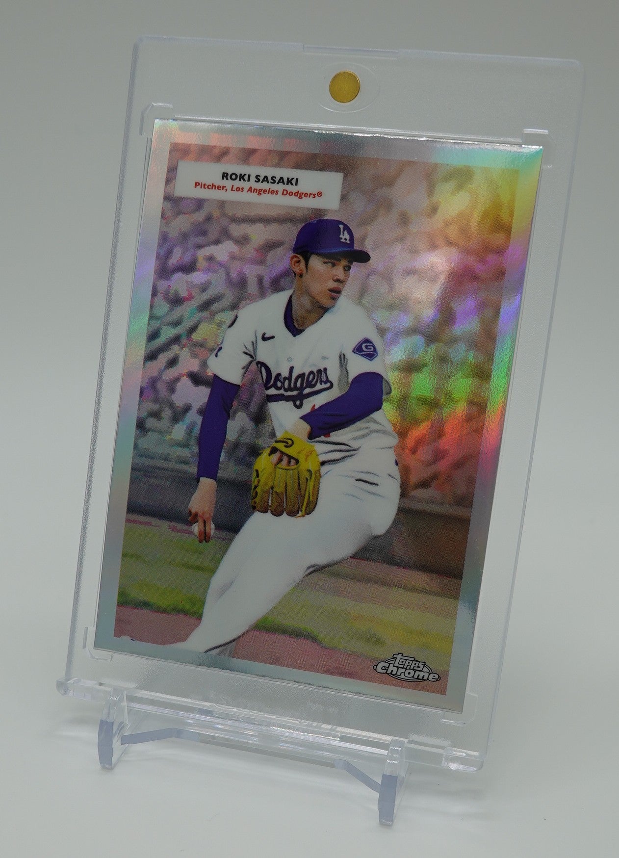 佐々木朗希 ルーキーカード / 山本由伸 裏面RCロゴ表記エラー リフラクター仕様 2025 Topps Chrome Platinum  Anniversary 1955 Topps Doubleheaders Refractor #55DH-9  Roki Sasaki / Yoshinobu Yamamoto, Los Angeles Dodgers
