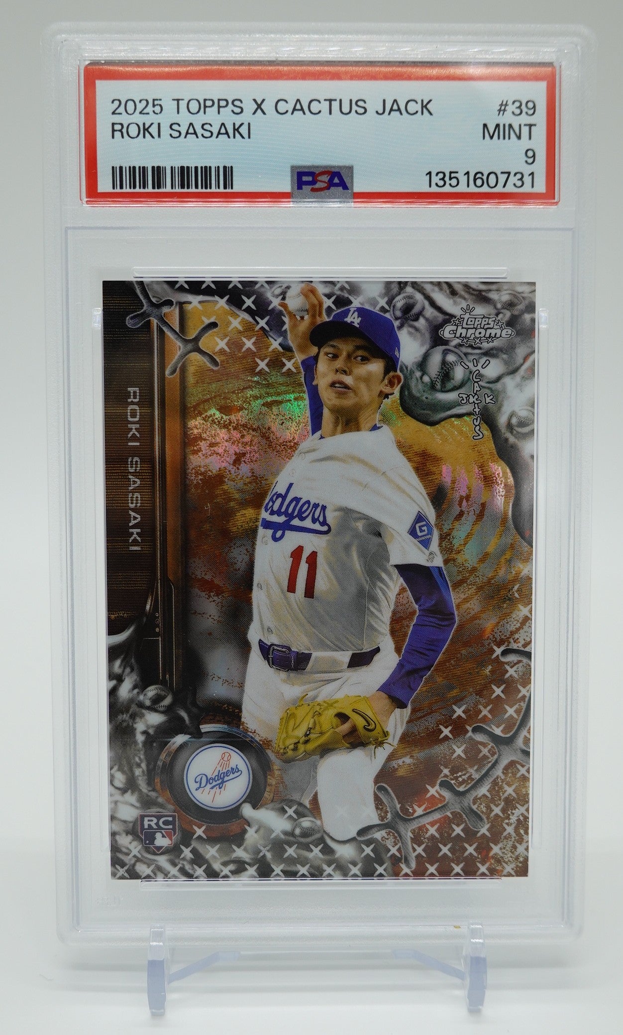 Fanatics Fest NYC限定 佐々木朗希 ルーキーカード【PSA 9 MINT】2025 Topps Chrome × Cactus Jack #39 Roki Sasaki RC