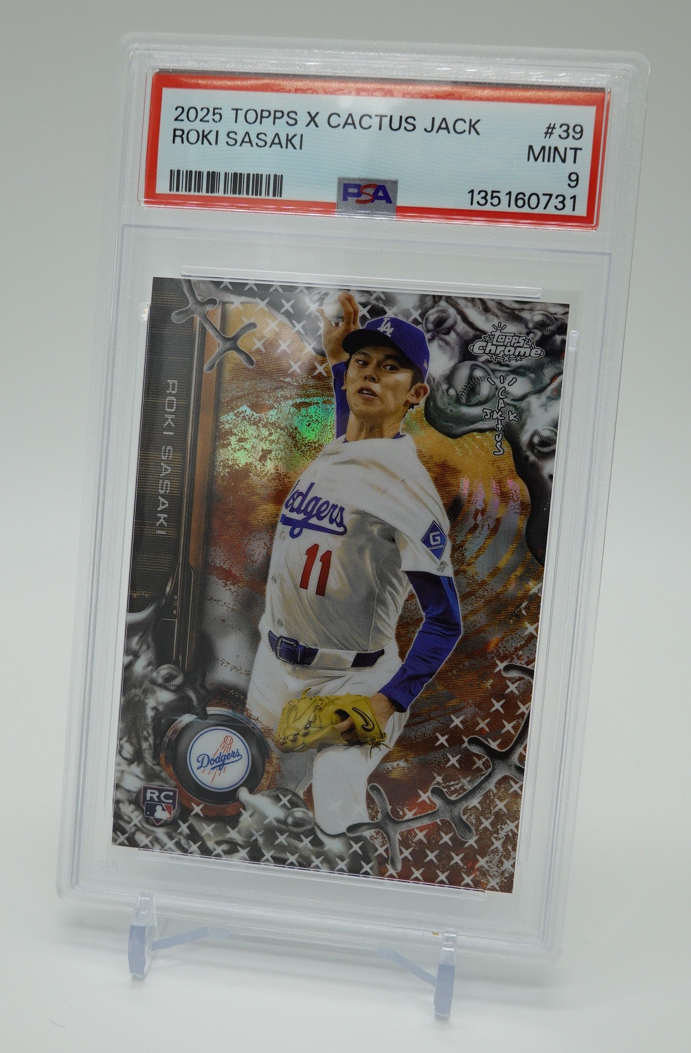 Fanatics Fest NYC限定 佐々木朗希 ルーキーカード【PSA 9 MINT】2025 Topps Chrome × Cactus Jack #39 Roki Sasaki RC