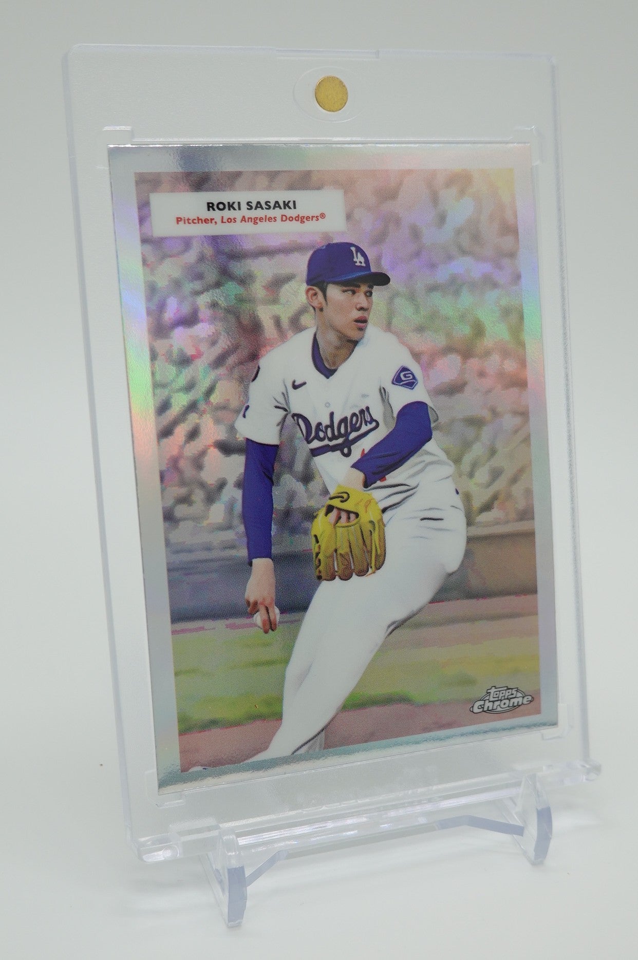 佐々木朗希 ルーキーカード / 山本由伸 裏面RCロゴ表記エラー リフラクター仕様 2025 Topps Chrome Platinum  Anniversary 1955 Topps Doubleheaders Refractor #55DH-9  Roki Sasaki / Yoshinobu Yamamoto, Los Angeles Dodgers