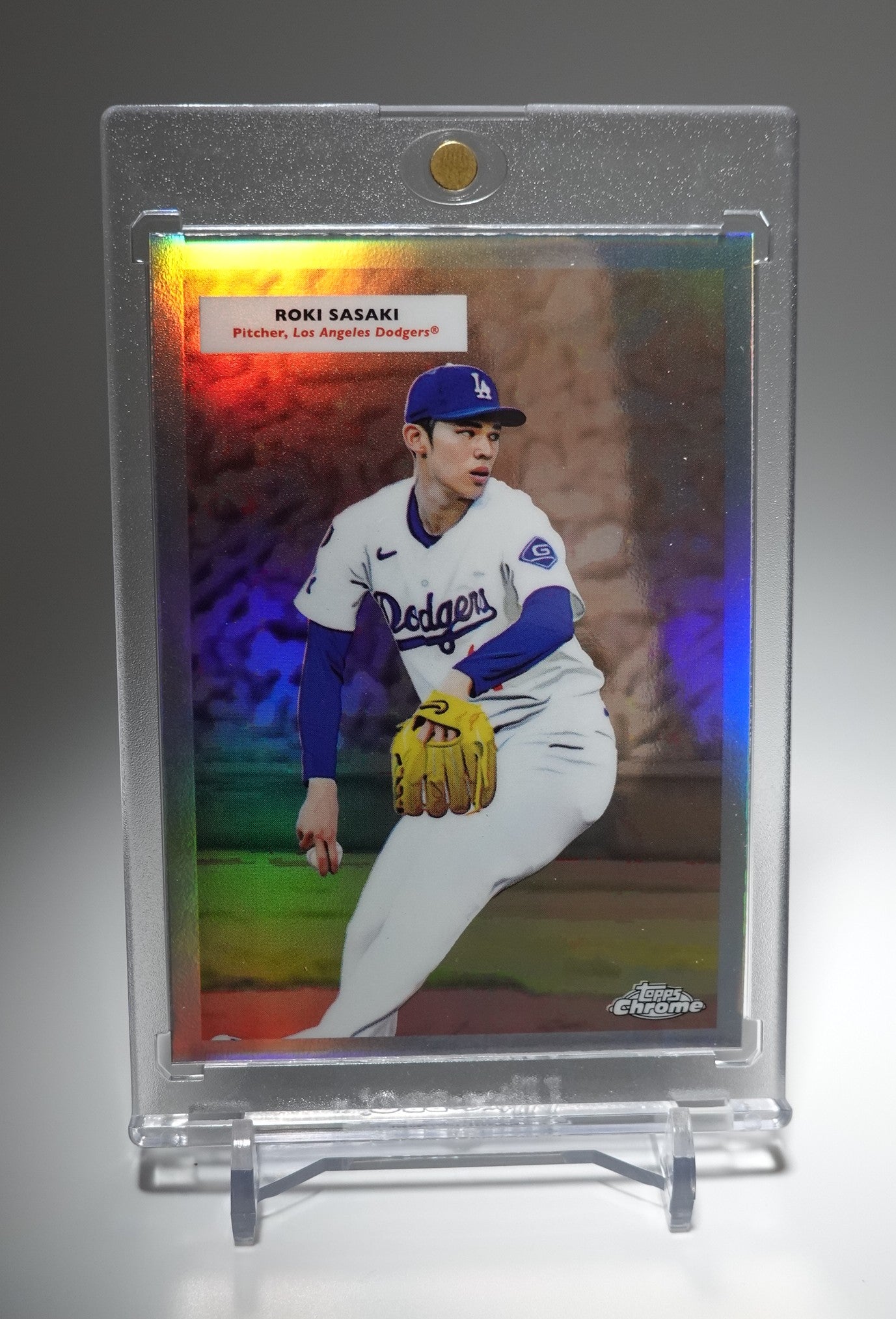 佐々木朗希 ルーキーカード / 山本由伸 裏面RCロゴ表記エラー リフラクター仕様 2025 Topps Chrome Platinum  Anniversary 1955 Topps Doubleheaders Refractor #55DH-9  Roki Sasaki / Yoshinobu Yamamoto, Los Angeles Dodgers