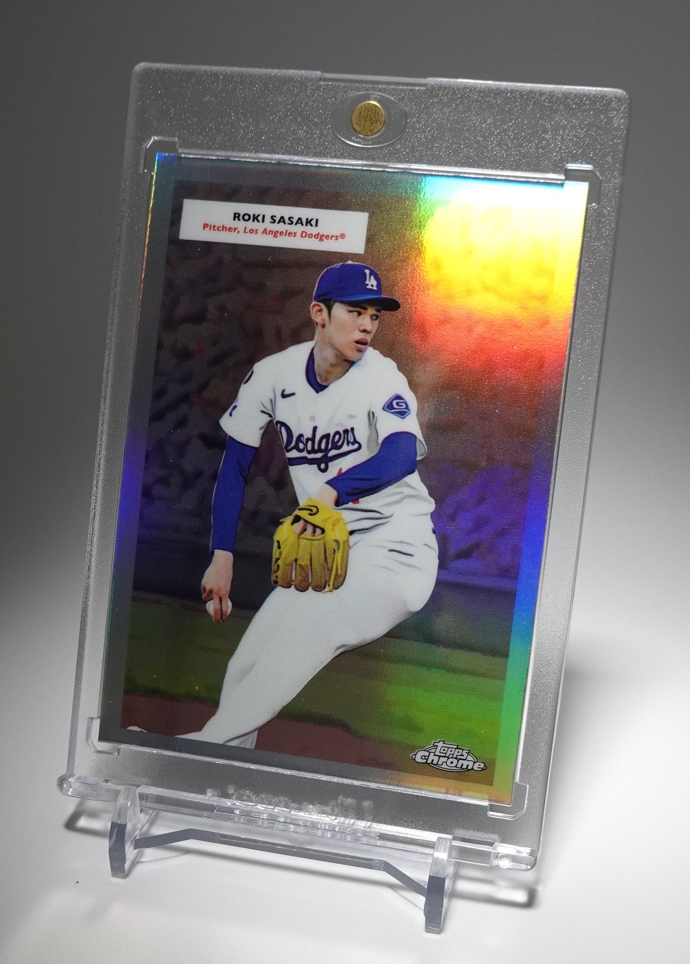 佐々木朗希 ルーキーカード / 山本由伸 裏面RCロゴ表記エラー リフラクター仕様 2025 Topps Chrome Platinum  Anniversary 1955 Topps Doubleheaders Refractor #55DH-9  Roki Sasaki / Yoshinobu Yamamoto, Los Angeles Dodgers