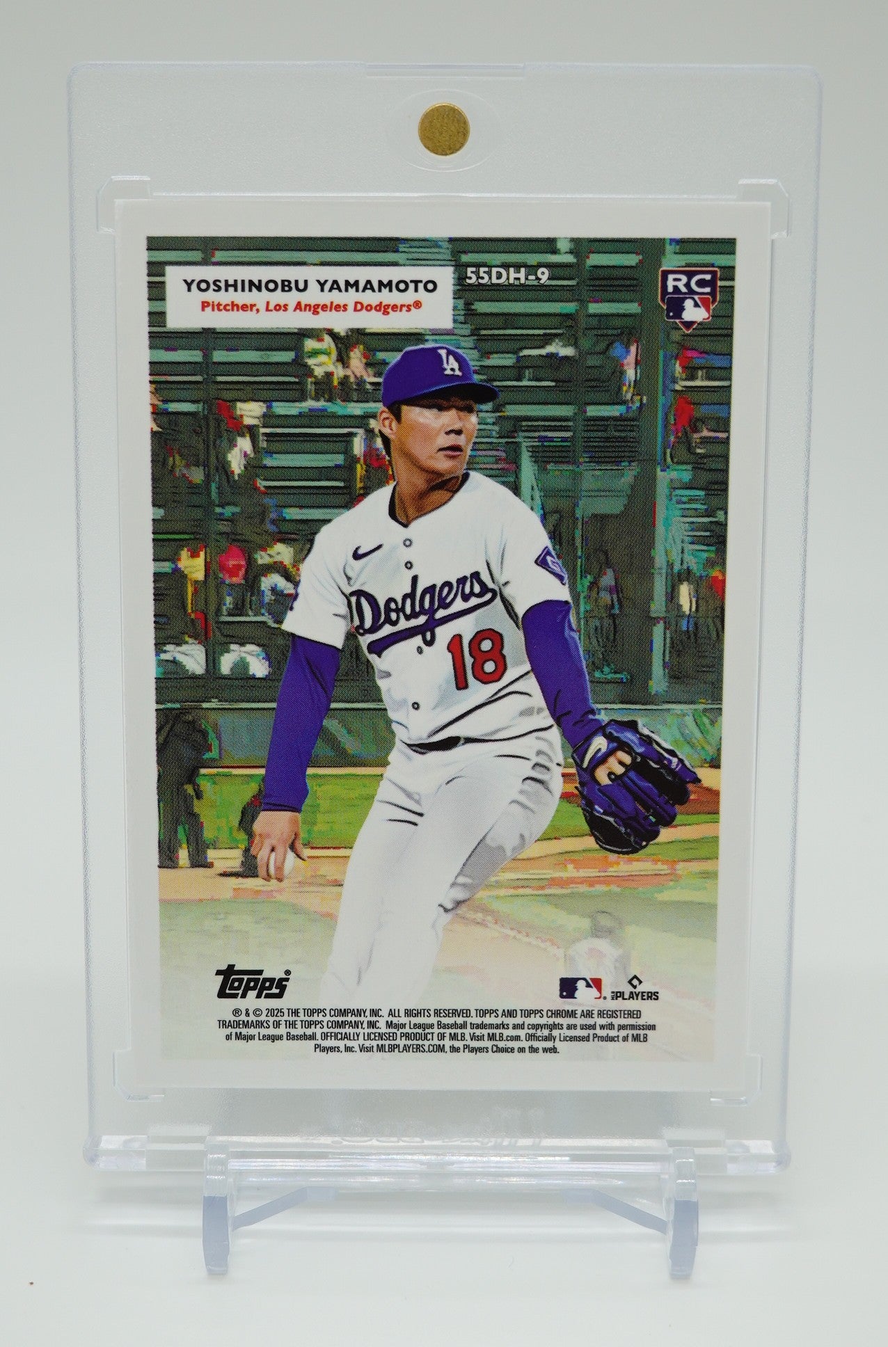 佐々木朗希 ルーキーカード / 山本由伸 裏面RCロゴ表記エラー リフラクター仕様 2025 Topps Chrome Platinum  Anniversary 1955 Topps Doubleheaders Refractor #55DH-9  Roki Sasaki / Yoshinobu Yamamoto, Los Angeles Dodgers