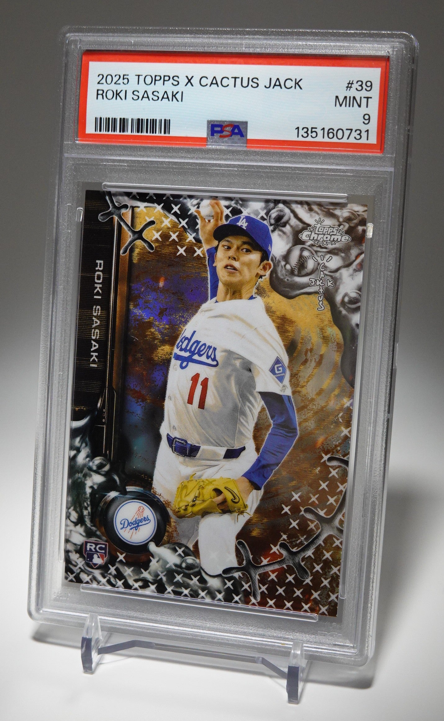 Fanatics Fest NYC限定 佐々木朗希 ルーキーカード【PSA 9 MINT】2025 Topps Chrome × Cactus Jack #39 Roki Sasaki RC