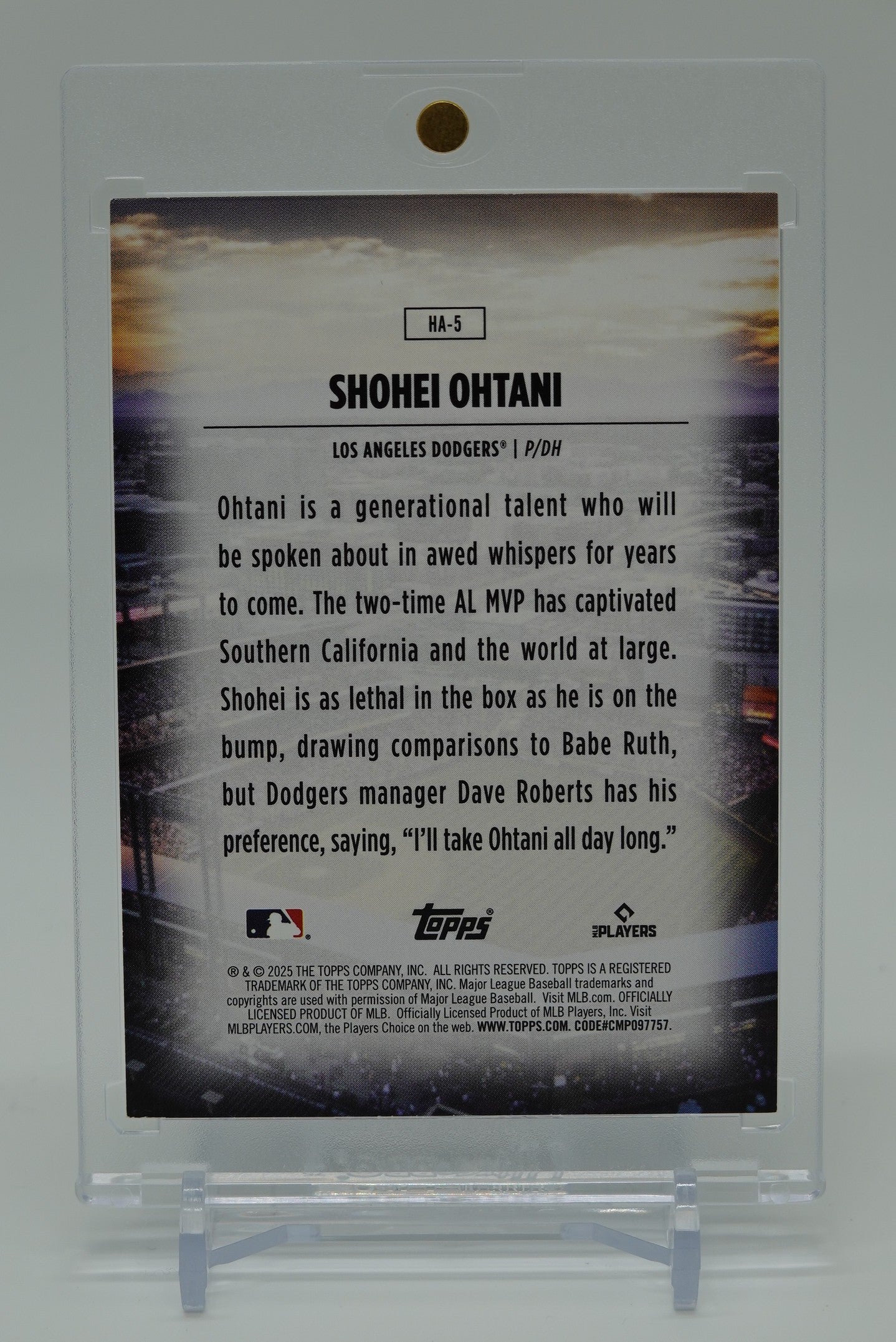 大谷翔平 大人気のショートプリント・インサート「Home Field Advantage (HFA)」 2025 Topps Series1 Home Field Advantage SP #HA-5 Shohei Ohtani