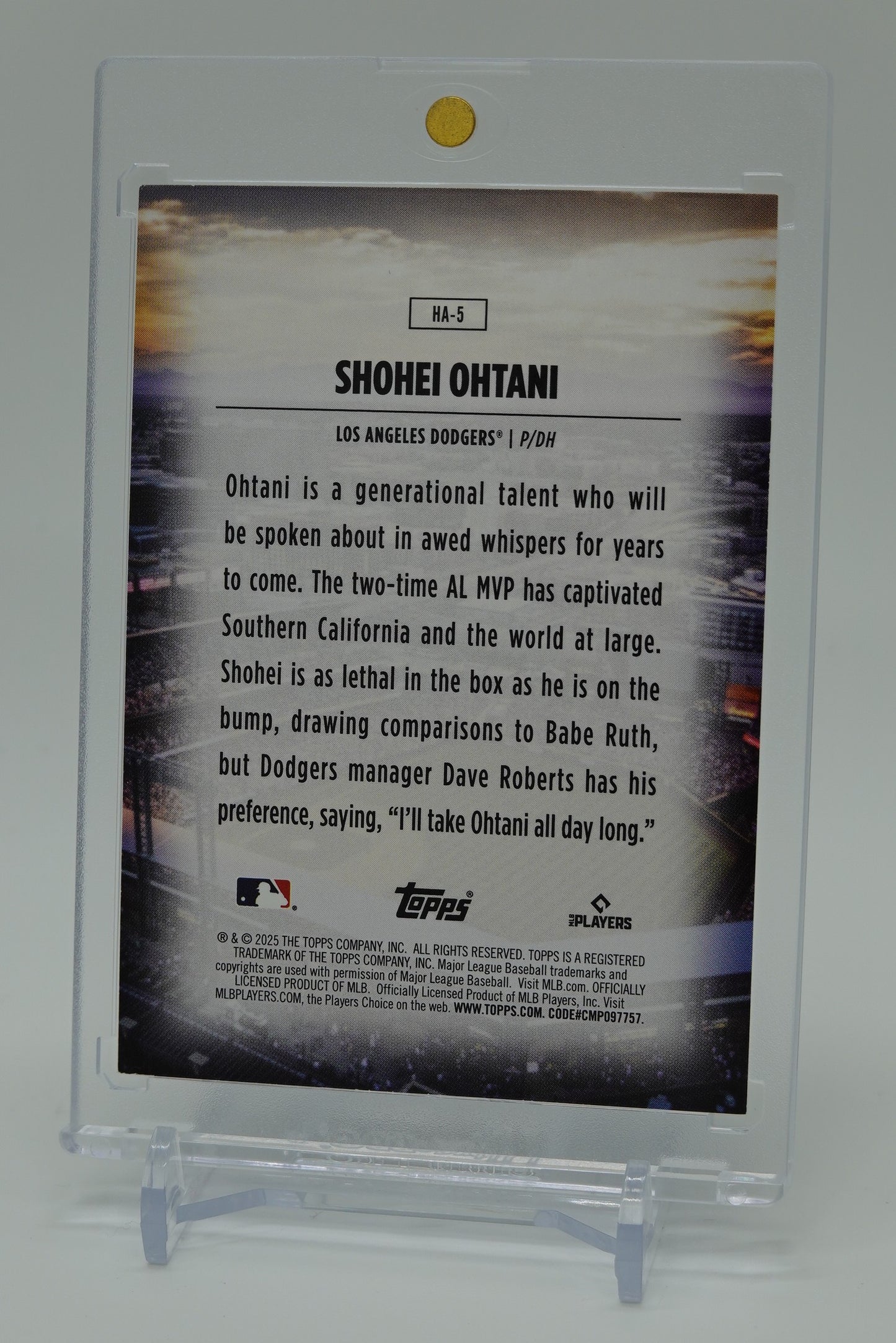大谷翔平 大人気のショートプリント・インサート「Home Field Advantage (HFA)」 2025 Topps Series1 Home Field Advantage SP #HA-5 Shohei Ohtani