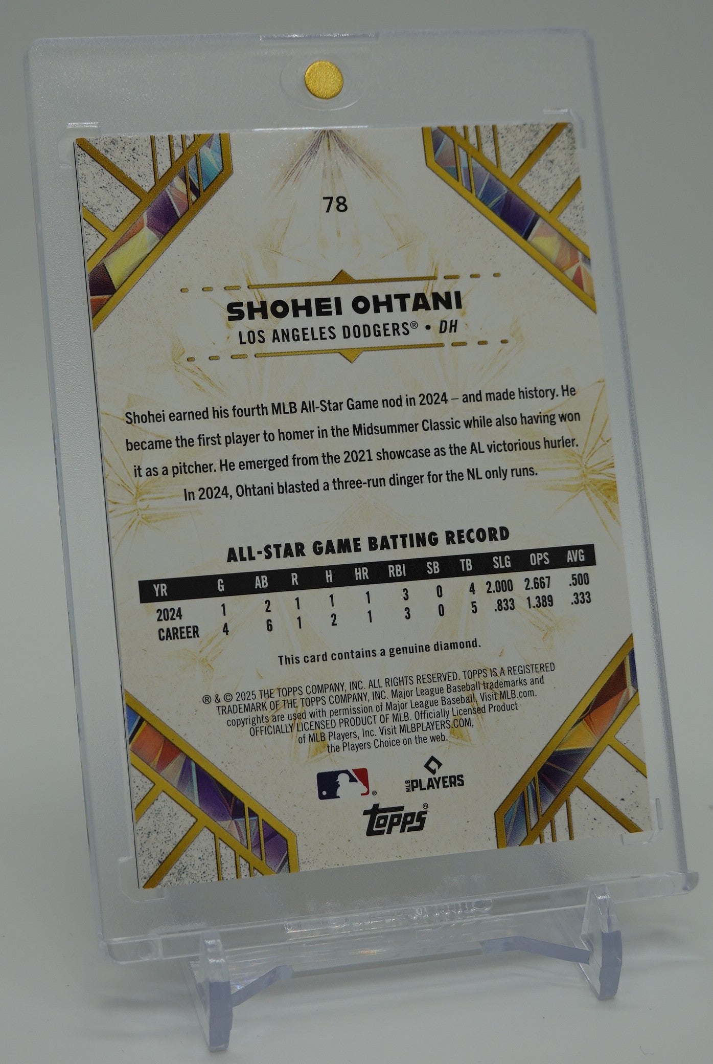 世界15枚限定】大谷翔平 本物ダイヤモンド入りカード ラストナンバー