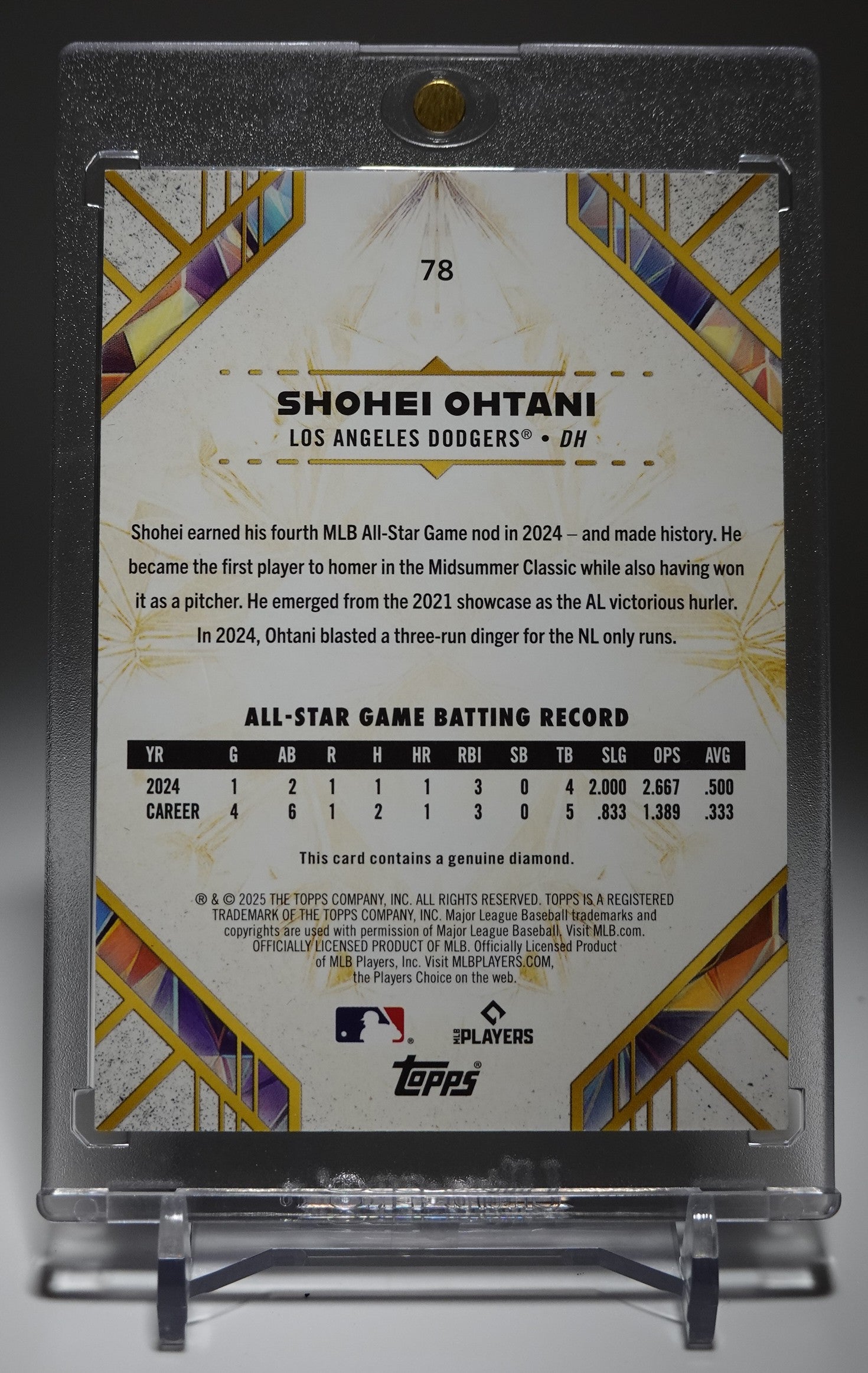 世界15枚限定】大谷翔平 本物ダイヤモンド入りカード ラストナンバー