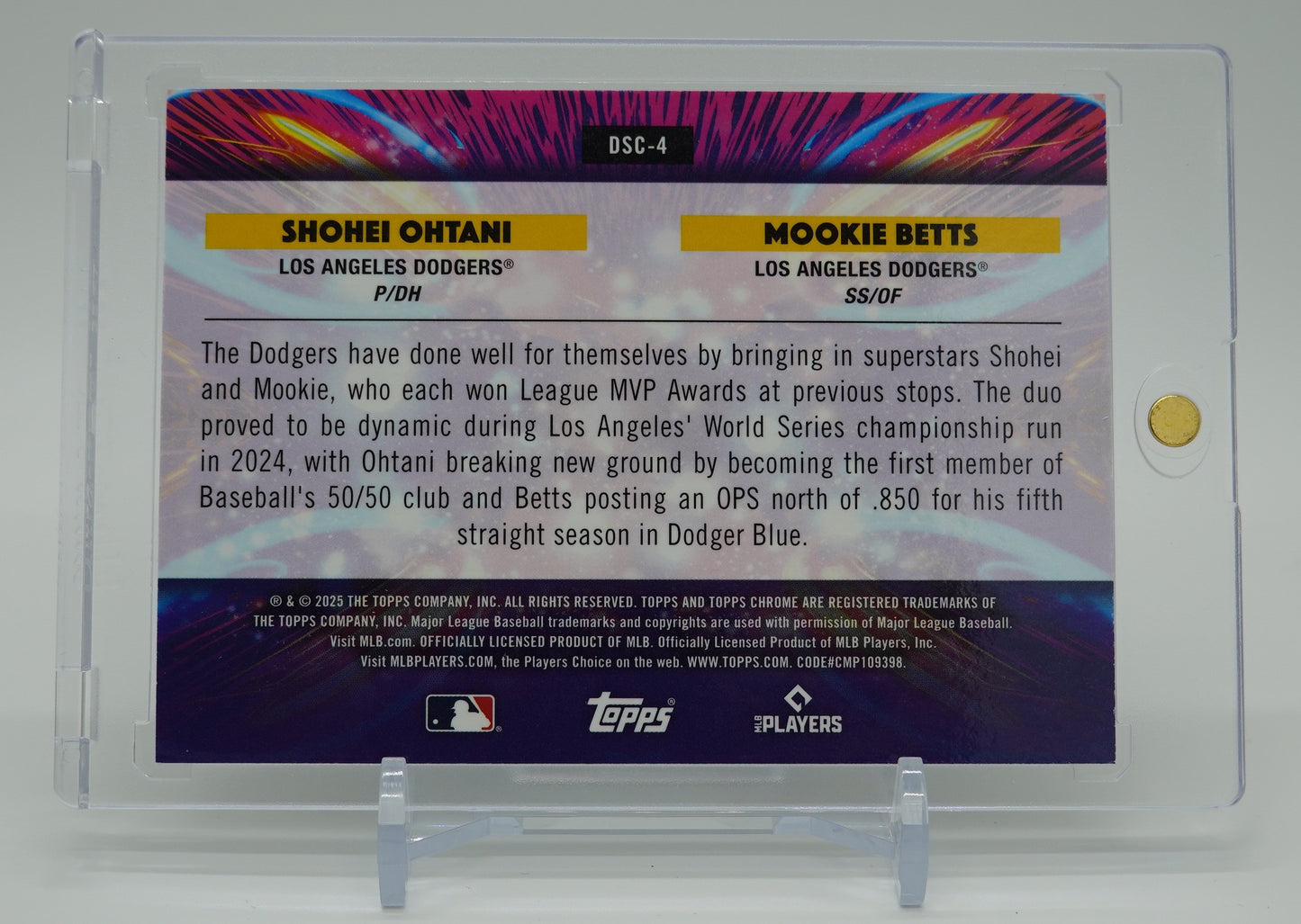 大谷翔平 / ムーキー・ベッツ Dual Star Clusters インサート 2025 Topps Cosmic Chrome Baseball Dual Star Clusters #DSC-4 Shohei Ohtani / Mookie Betts