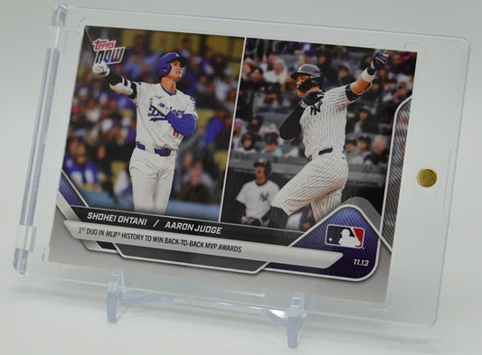 大谷翔平 / アーロン・ジャッジ 史上初、両者が 2年連続リーグMVP受賞！ 2025 MLB Topps Now カード #OS-9 Shohei Ohtani / Aaron Judge