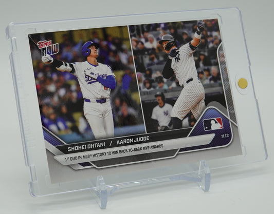 大谷翔平 / アーロン・ジャッジ 史上初、両者が 2年連続リーグMVP受賞！ 2025 MLB Topps Now カード #OS-9 Shohei Ohtani / Aaron Judge