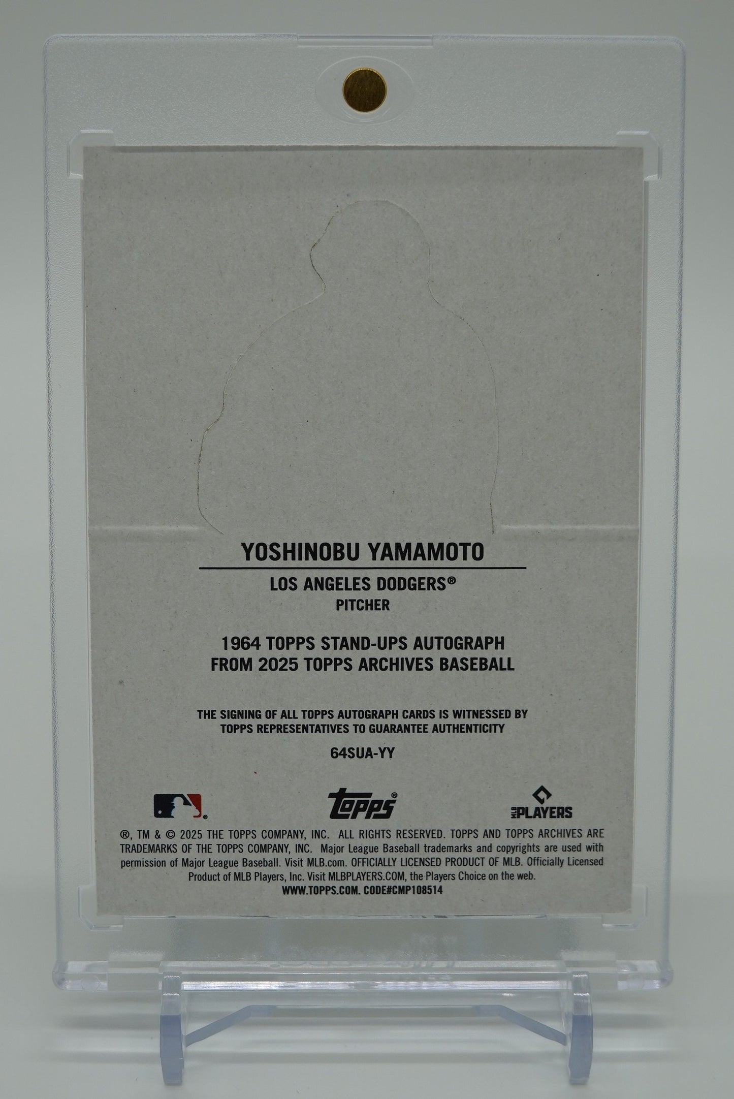 山本由伸 On-Card オート 1964 Stand-Up インサート 2025 Topps Archives Baseball 1964 Stand-Up Insert #64SUA-YY Yoshinobu Yamamoto On-card AUTO