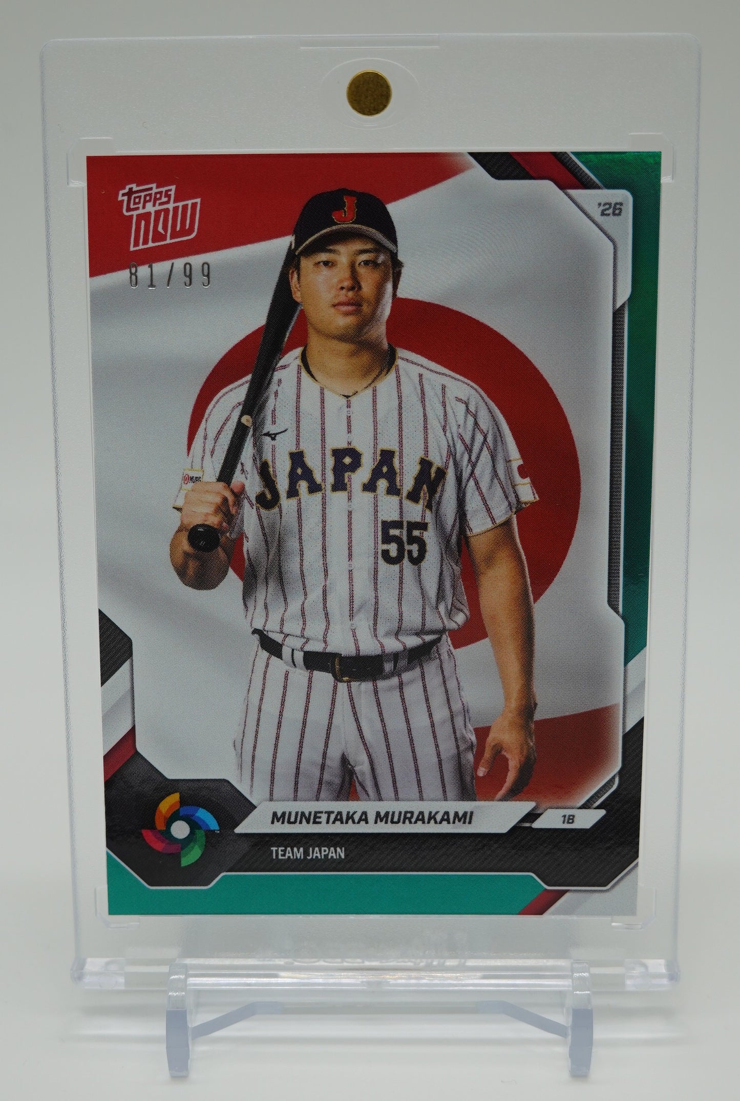 世界99枚限定 侍ジャパン・村上宗隆 2026 Topps Now WBC Team Japan Green Foil Parallel #JP04  Munetaka Murakami #'d/99