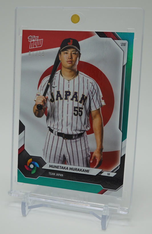 世界99枚限定 侍ジャパン・村上宗隆 2026 Topps Now WBC Team Japan Green Foil Parallel #JP04  Munetaka Murakami #'d/99