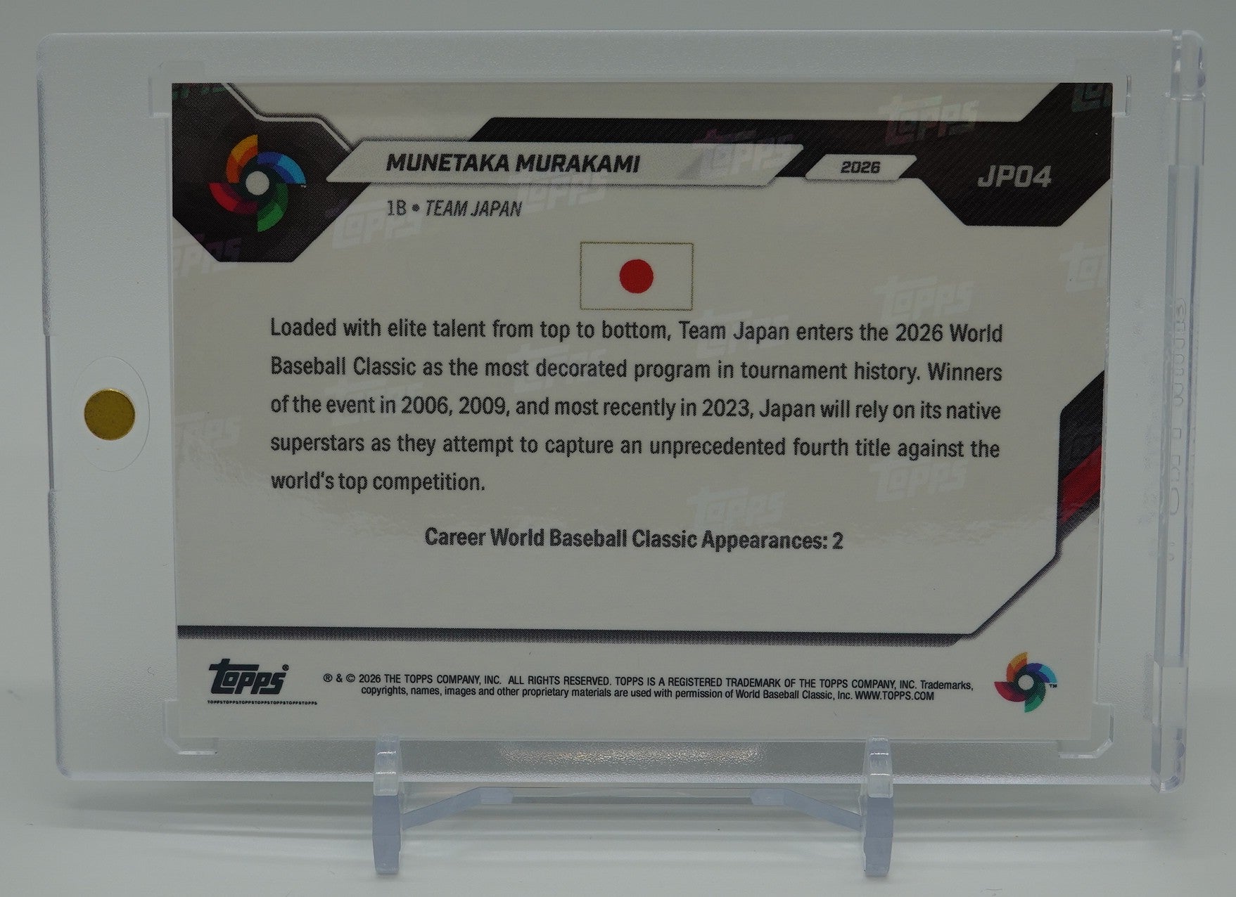世界99枚限定 侍ジャパン・村上宗隆 2026 Topps Now WBC Team Japan