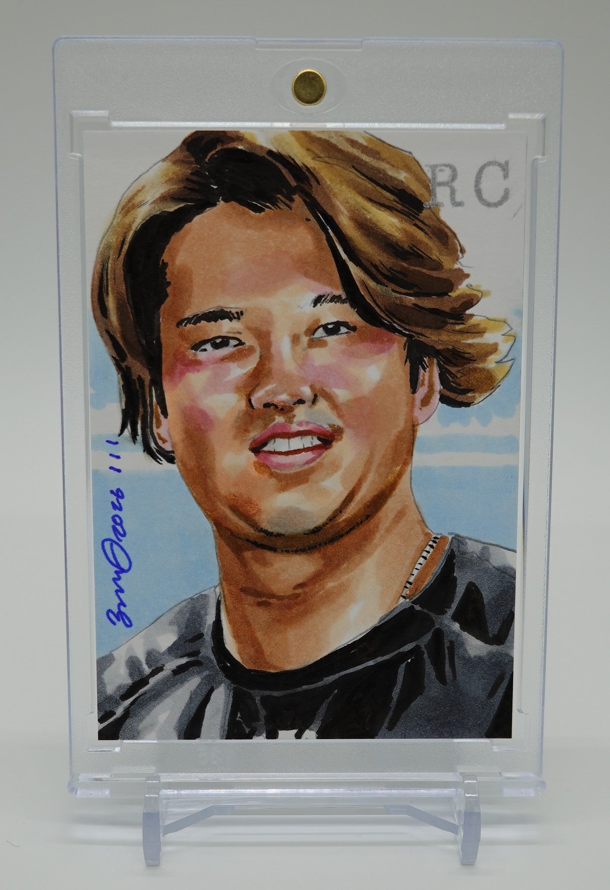 村上宗隆 RC 世界1枚限定 オリジナル手描きスケッチカード 2026 AOJ Hand Drawn Original 1/1 Sketch Card  Munetaka Murakami RC 一点物