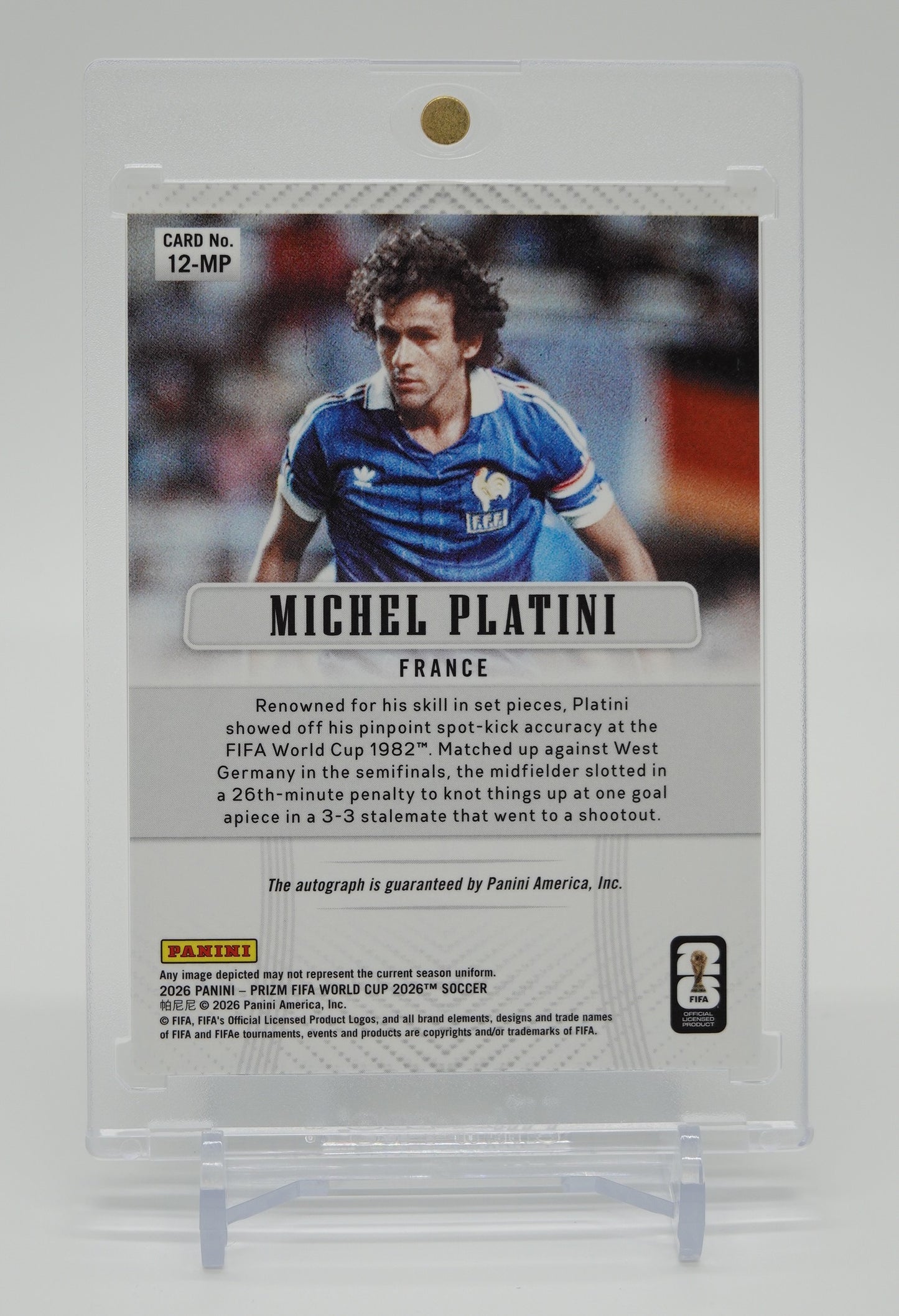 フランス代表 ミシェル・プラティニ  直筆サインカード 2026 Panini Prizm FIFA World Cup #12-MP Michel Platini AUTO