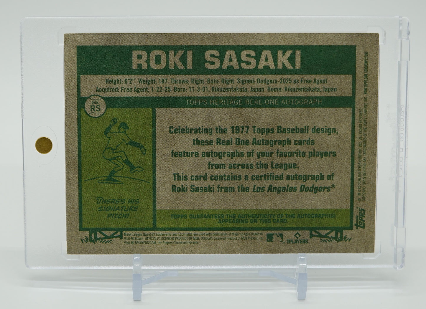 【サインコンディション絶好】佐々木朗希 直書きサインカード (On-Card Auto) 2026 Topps Heritage Real One Autographs #ROA-RS Roki Sasaki