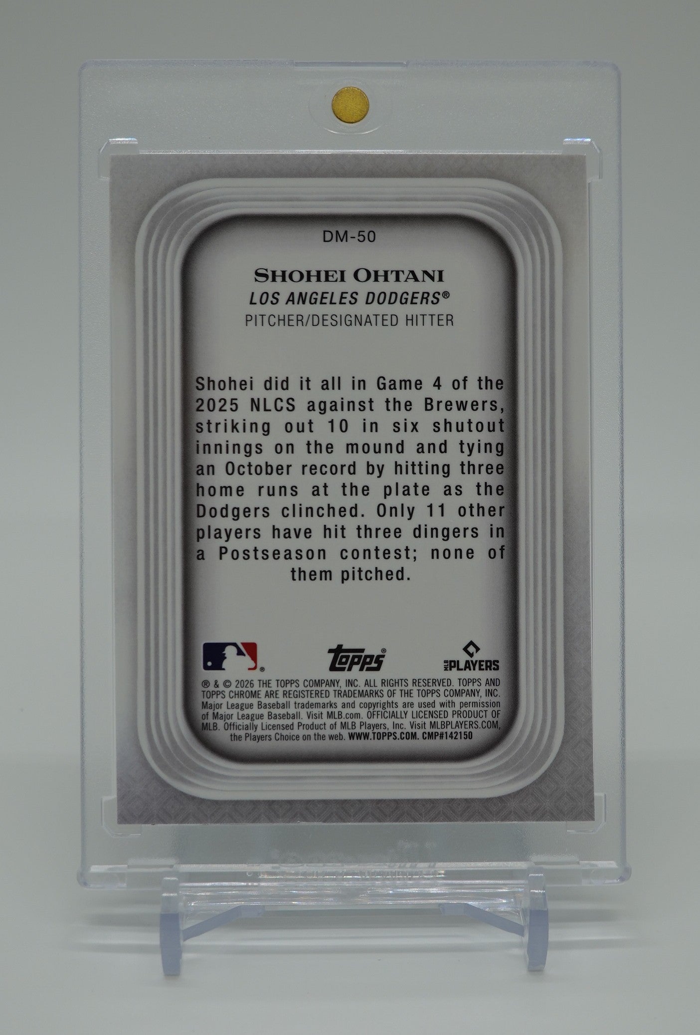 大谷翔平 伝説の二刀流ゲーム 希少インサート 2026 Topps Chrome Diamond Moments Insert #DM-50 Shohei Ohtani