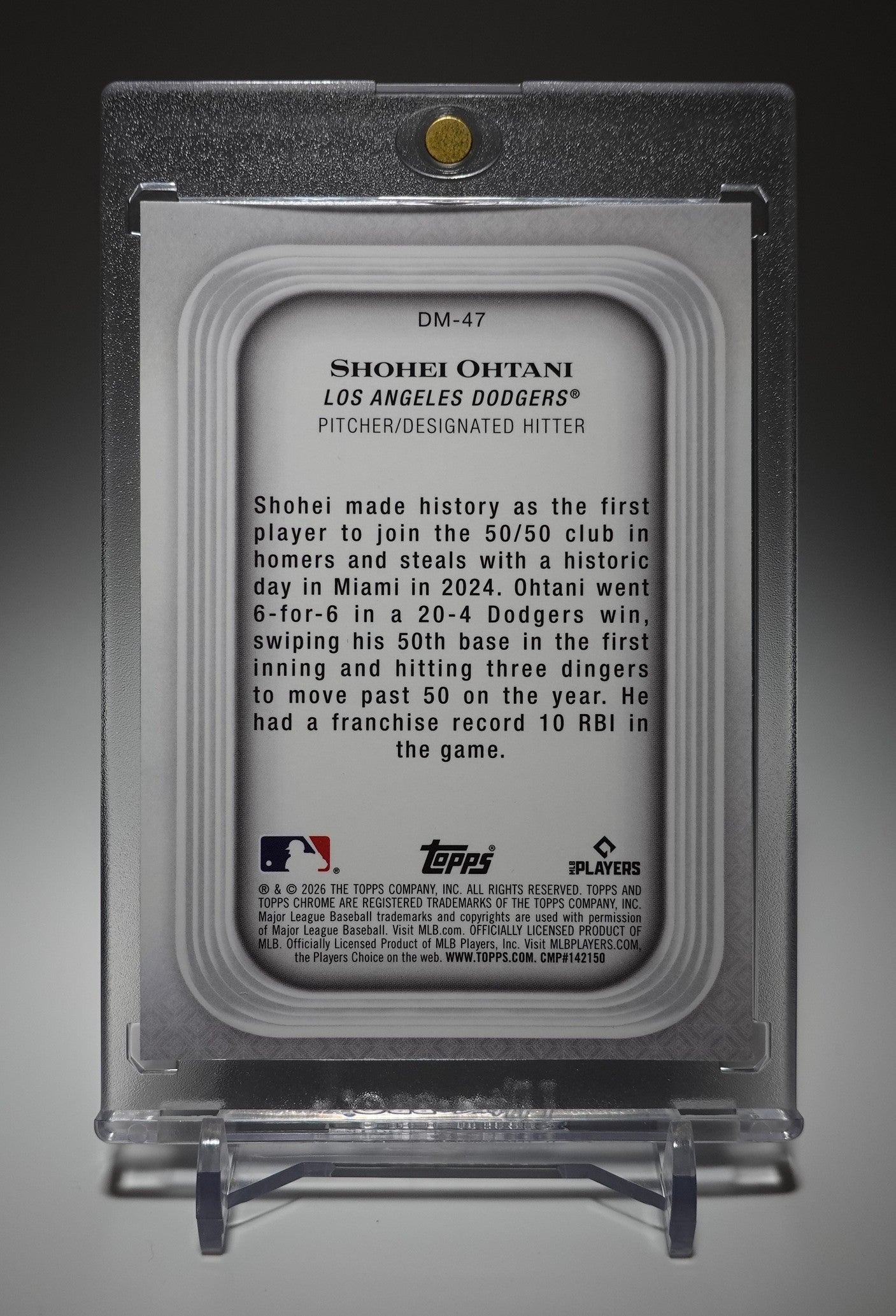 大谷翔平 希少インサート MLB史上初「50/50」達成 伝説の一日 2026 Topps Chrome Diamond Moments Insert #DM-47