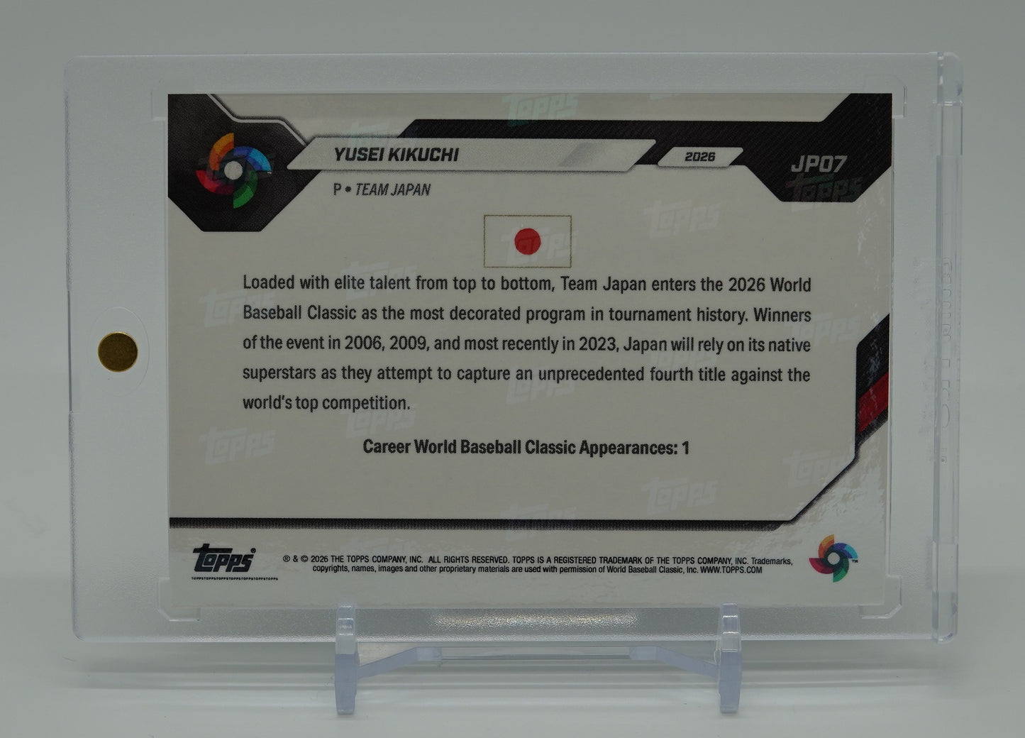 WBC日本代表 菊池雄星 99枚限定グリーンフォイルパラレル 2026 Topps NOW WBC Team Japan Green Foil #JP07 Yusei Kikuchi #'d/99