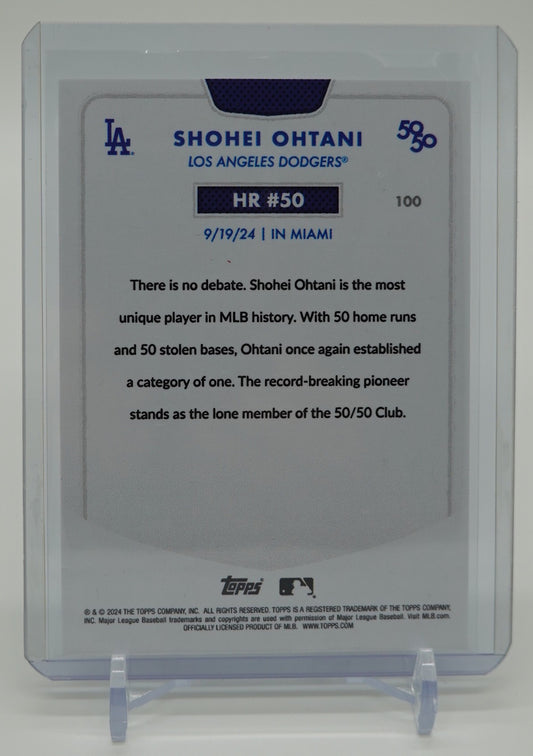 大谷翔平 50/50カード Image Variation SSP 2024 Topps 50/50 Shohei Ohtani Home Run #50 Celebration Image Variation #100