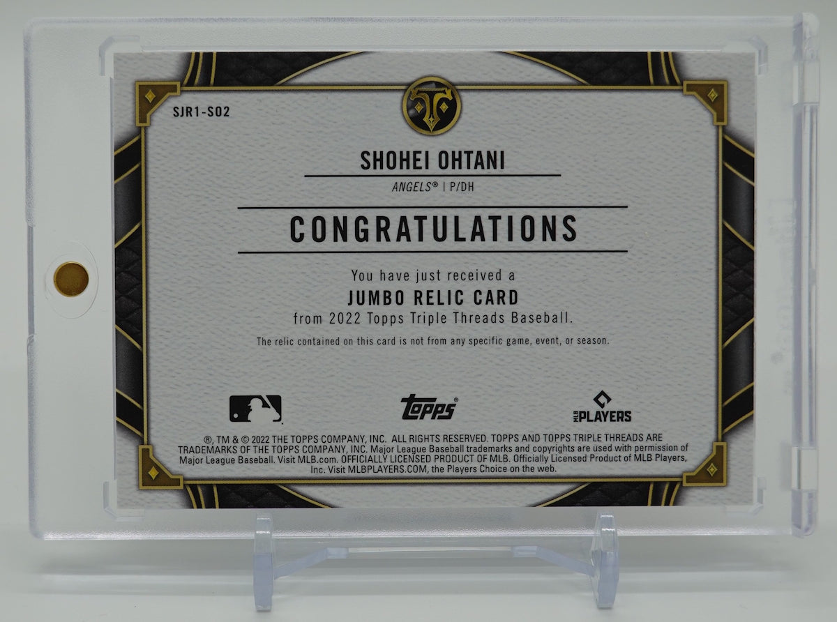 大谷翔平 36枚限定 ジャンボレリックカード 2022 Topps Triple Threads Single Jumbo Relics Shohei Ohtani #SJR1-SO2 #'d/36