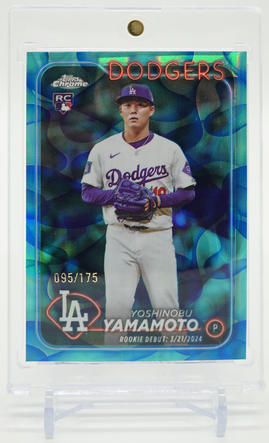 山本由伸 ルーキーカード 175枚限定アクア/ブルー・ラバランプ・リフラクター 2024 Topps Chrome Update Aqua/Blue Lava Lamp Refractor #USC108 Yoshinobu Yamamoto RC #'d/175