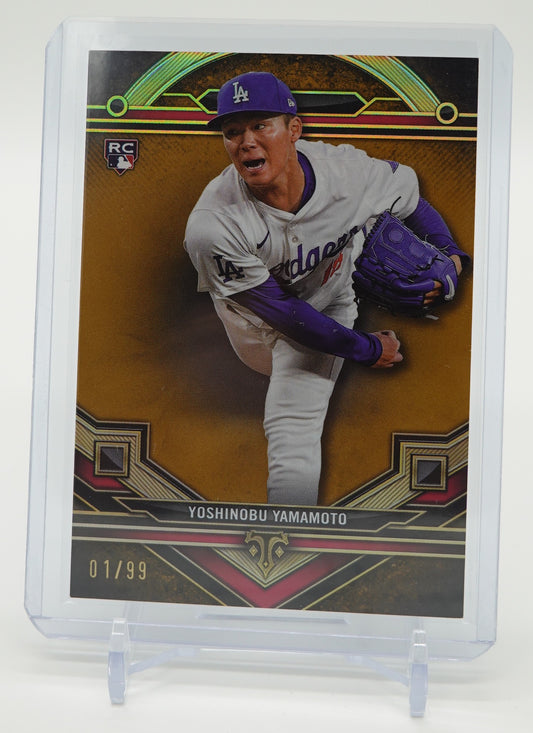 山本由伸 99枚限定 ゴールドパラレル ファーストナンバーシリアル #'d 01/99 2024 Topps Triple Threads Gold  #163 Yoshinobu Yamamoto RC